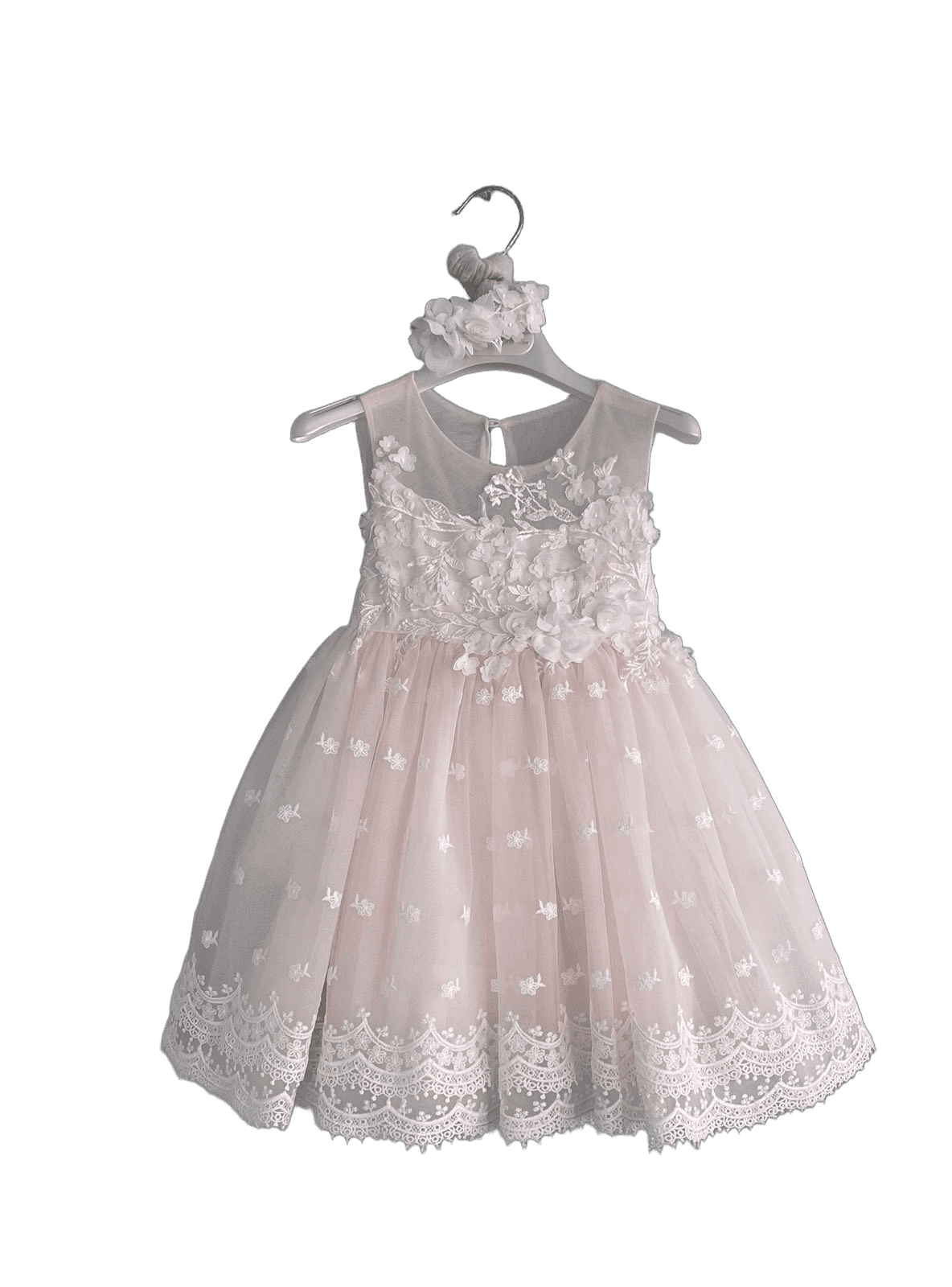 Βαφτιστικό Φόρεμα με Κεντημένο Μπούστο - Εκρού