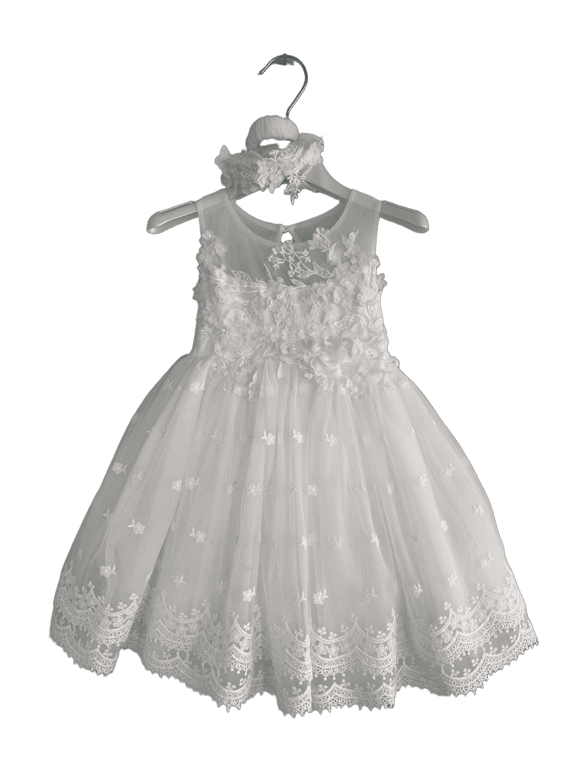 Βαφτιστικό Φόρεμα με Κεντημένο Μπούστο - Ροζ