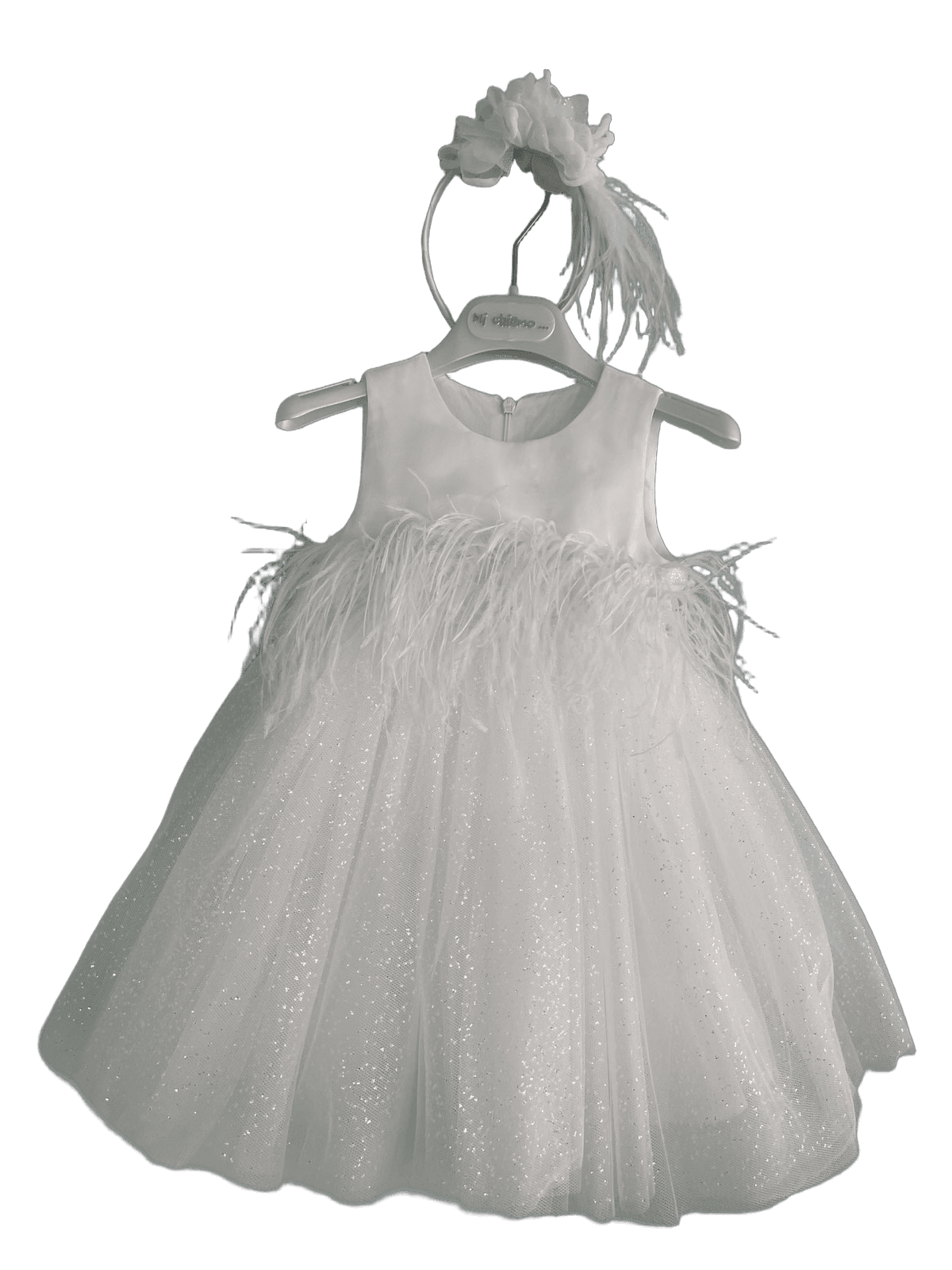 Βαφτιστικό Φόρεμα με Κεντημένο Μπούστο - Λευκό