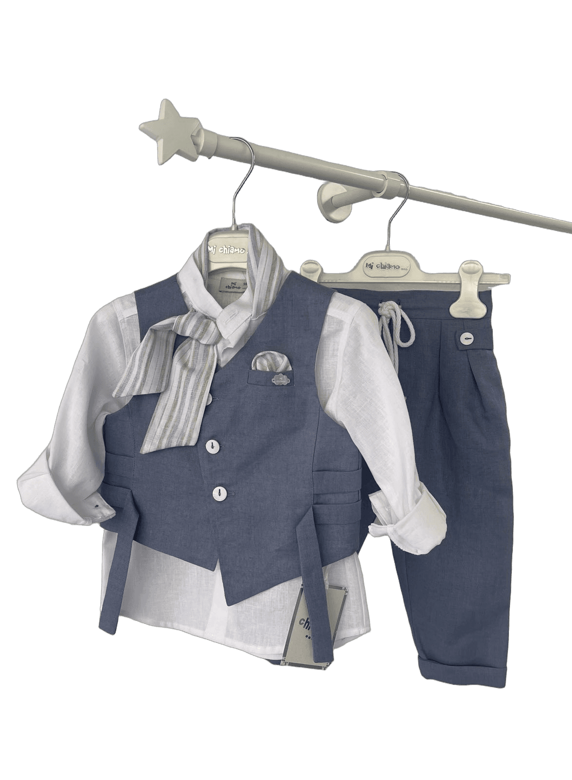 Βαφτιστικό Κουστούμι με Γιλέκο - Μπλε Navy