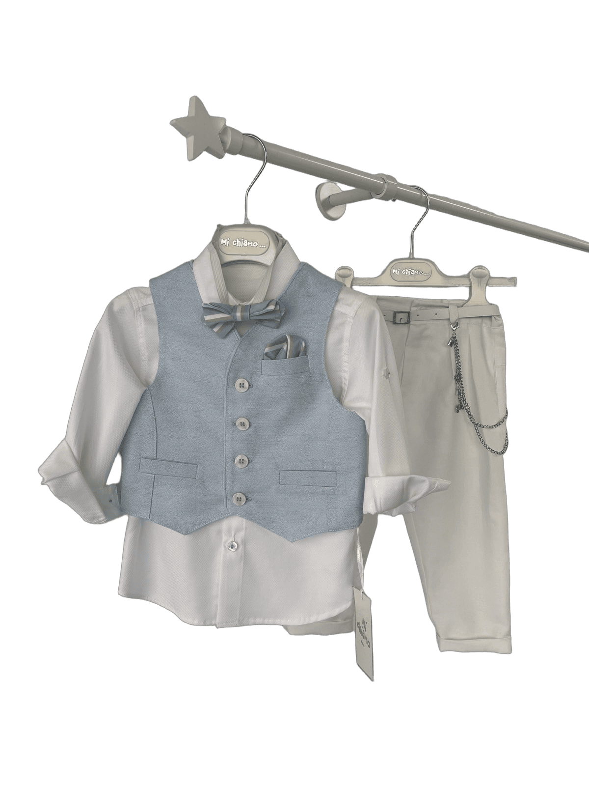 Βαφτιστικό Κουστούμι με Γαλάζιο Γιλέκο