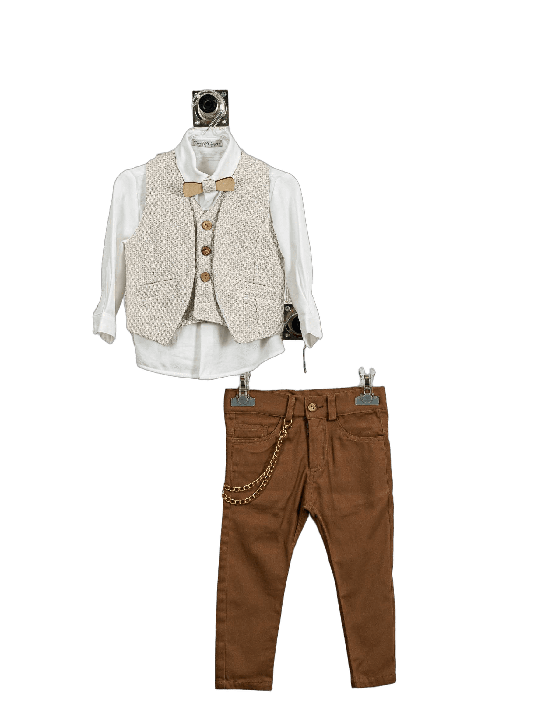 Βαπτιστικό Σετ Αγόρι με Γιλέκο & Παπιγιόν - Λευκό | 260270