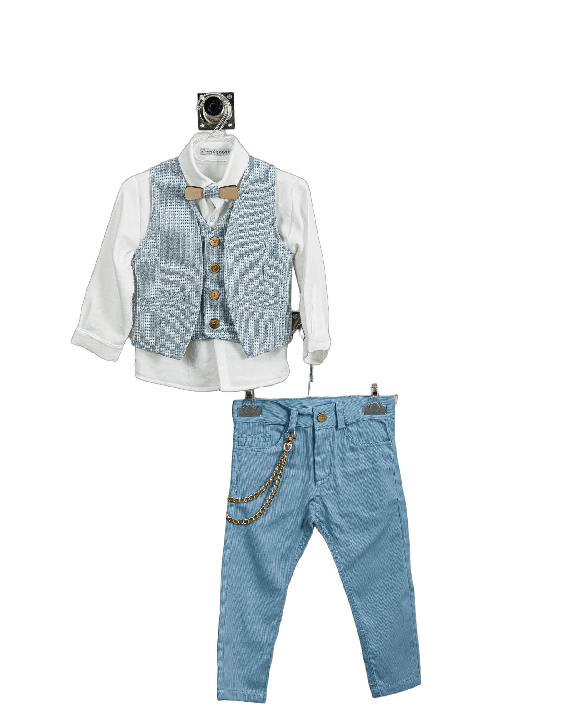 Βαπτιστικό Σετ Αγόρι με Γιλέκο & Παπιγιόν - Λευκό | 260670