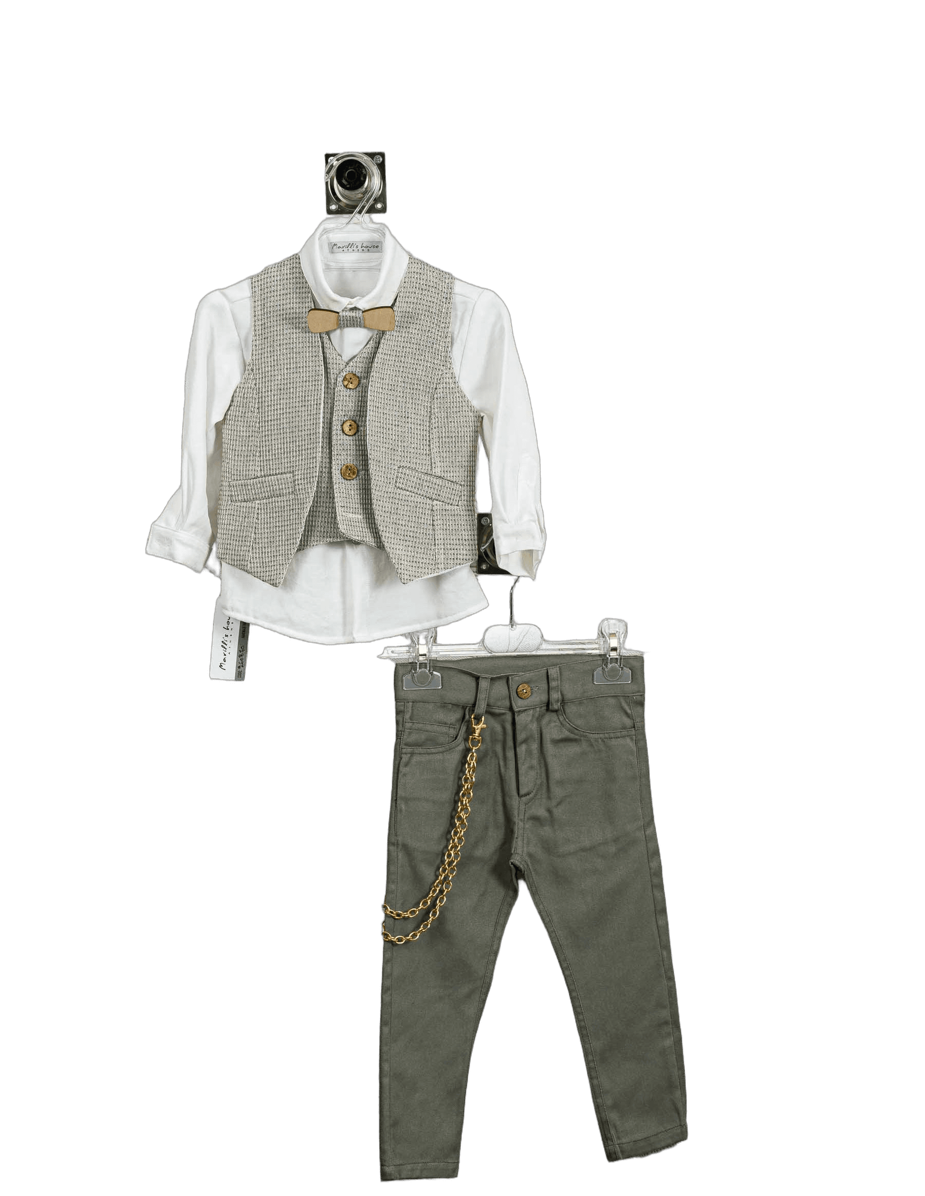 Βαπτιστικό Σετ Αγόρι με Γιλέκο & Παπιγιόν - Λευκό | 260870