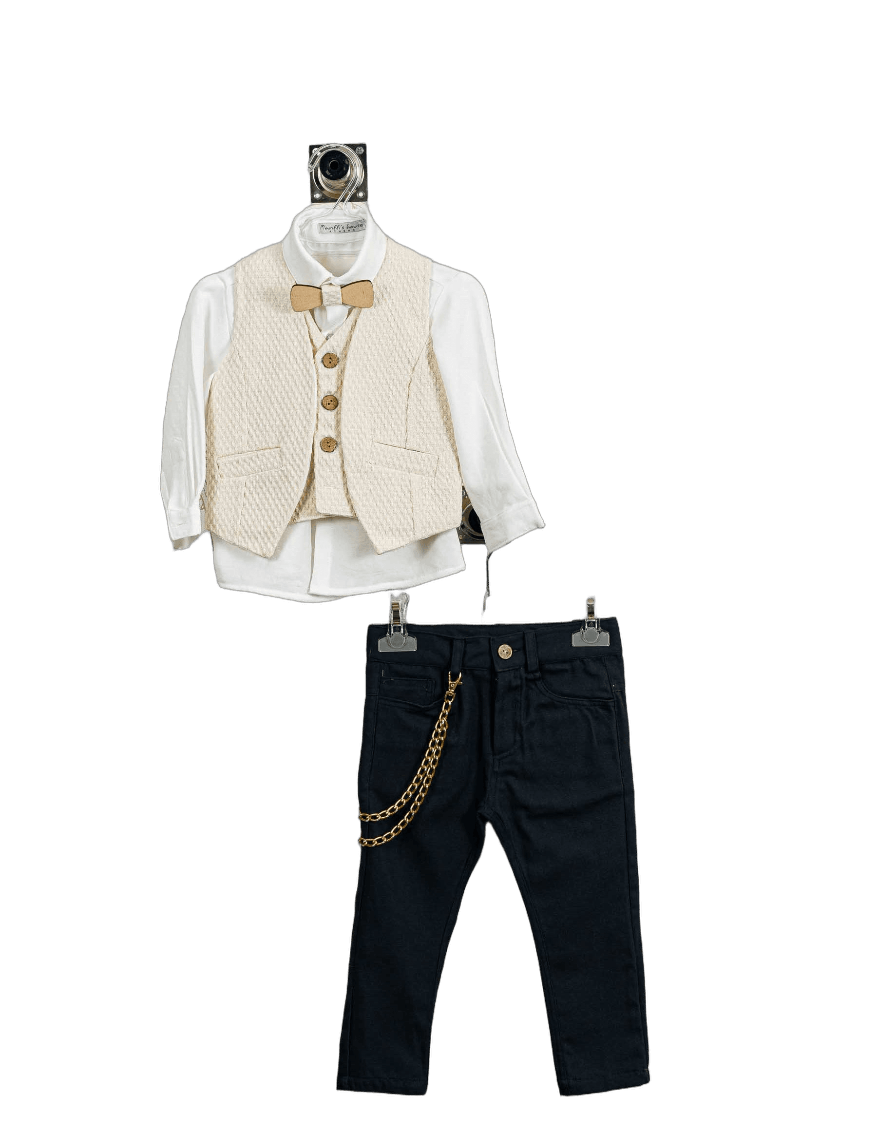 Βαπτιστικό Σετ Αγόρι με Γιλέκο & Παπιγιόν - Λευκό | 261270