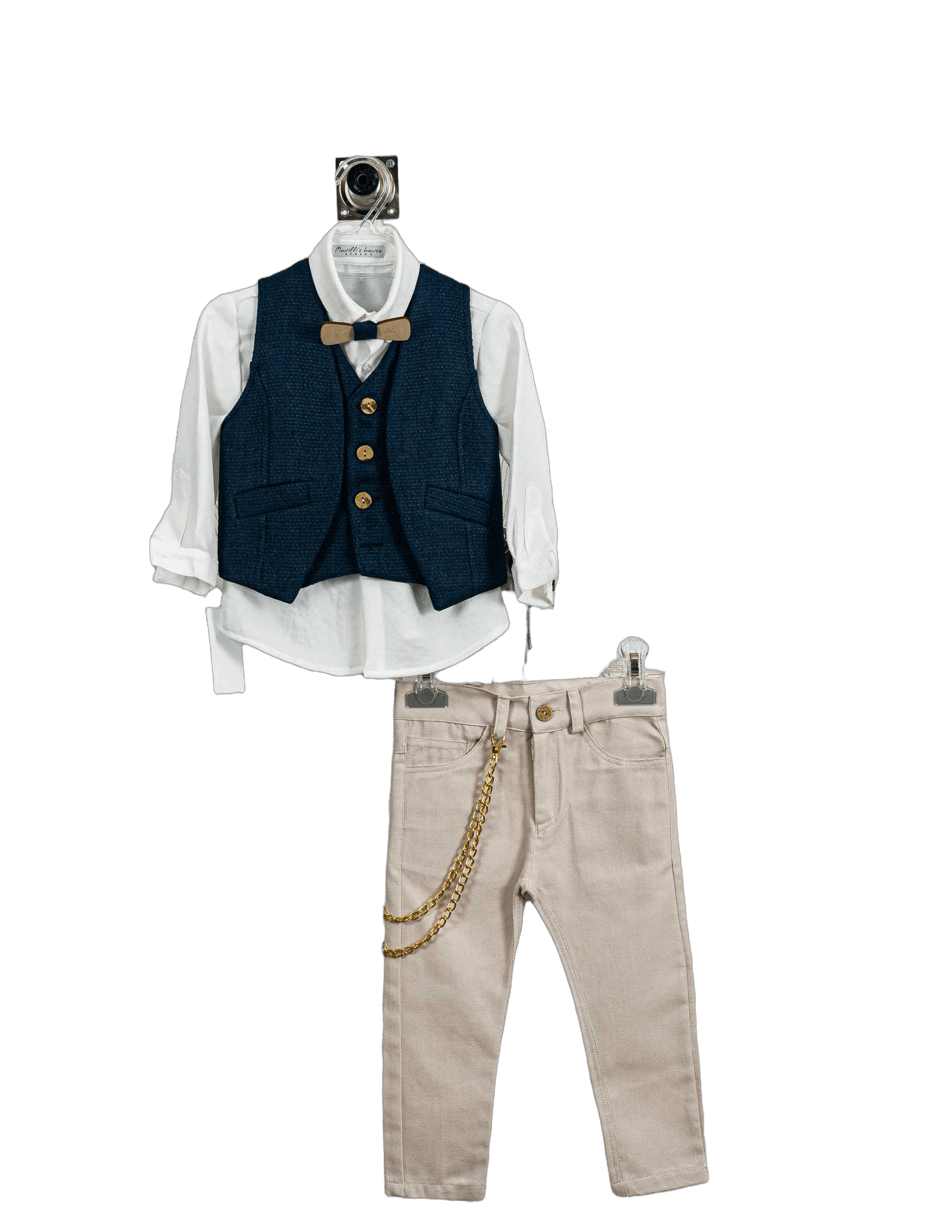 Βαπτιστικό Σετ Αγόρι με Γιλέκο & Παπιγιόν - Λευκό | 261370