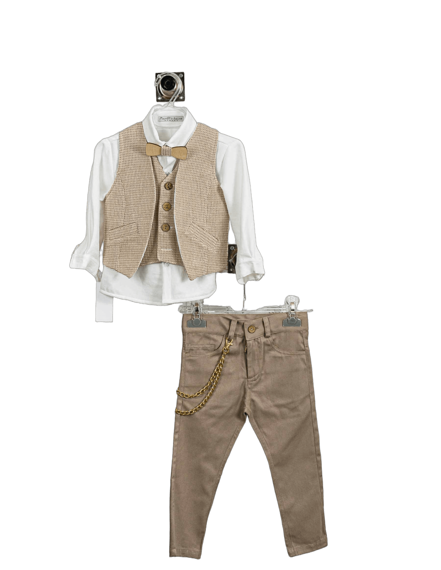 Βαπτιστικό Σετ Αγόρι με Γιλέκο & Παπιγιόν - Λευκό | 261470