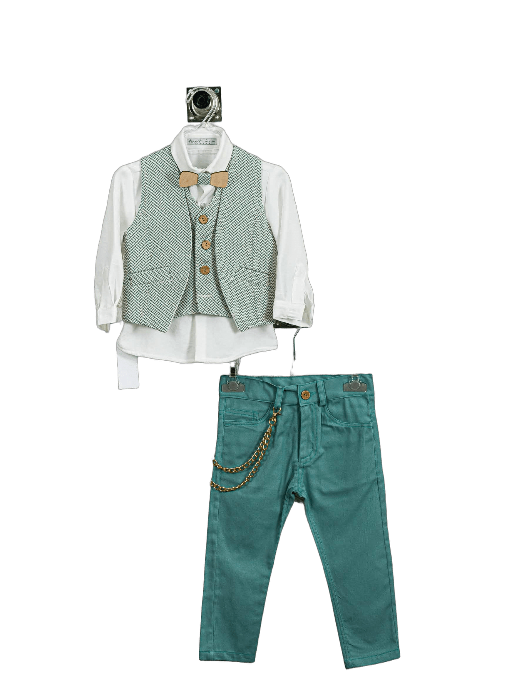 Βαπτιστικό Σετ Αγόρι με Γιλέκο & Παπιγιόν - Λευκό | 261570