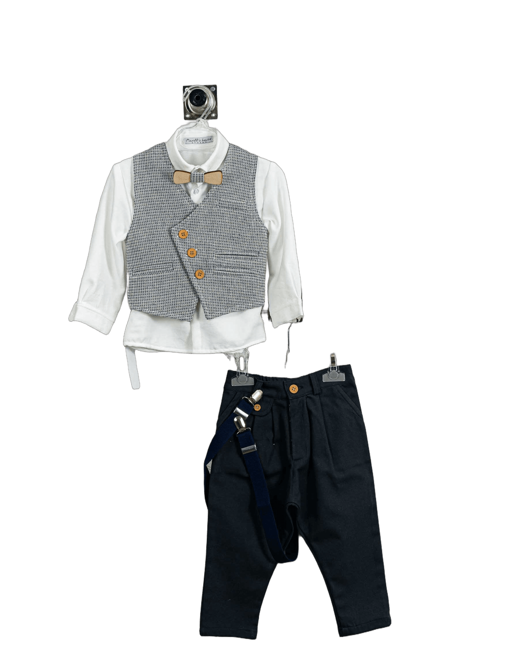 Βαπτιστικό Σετ Αγόρι με Γιλέκο & Παπιγιόν - Λευκό | 262570