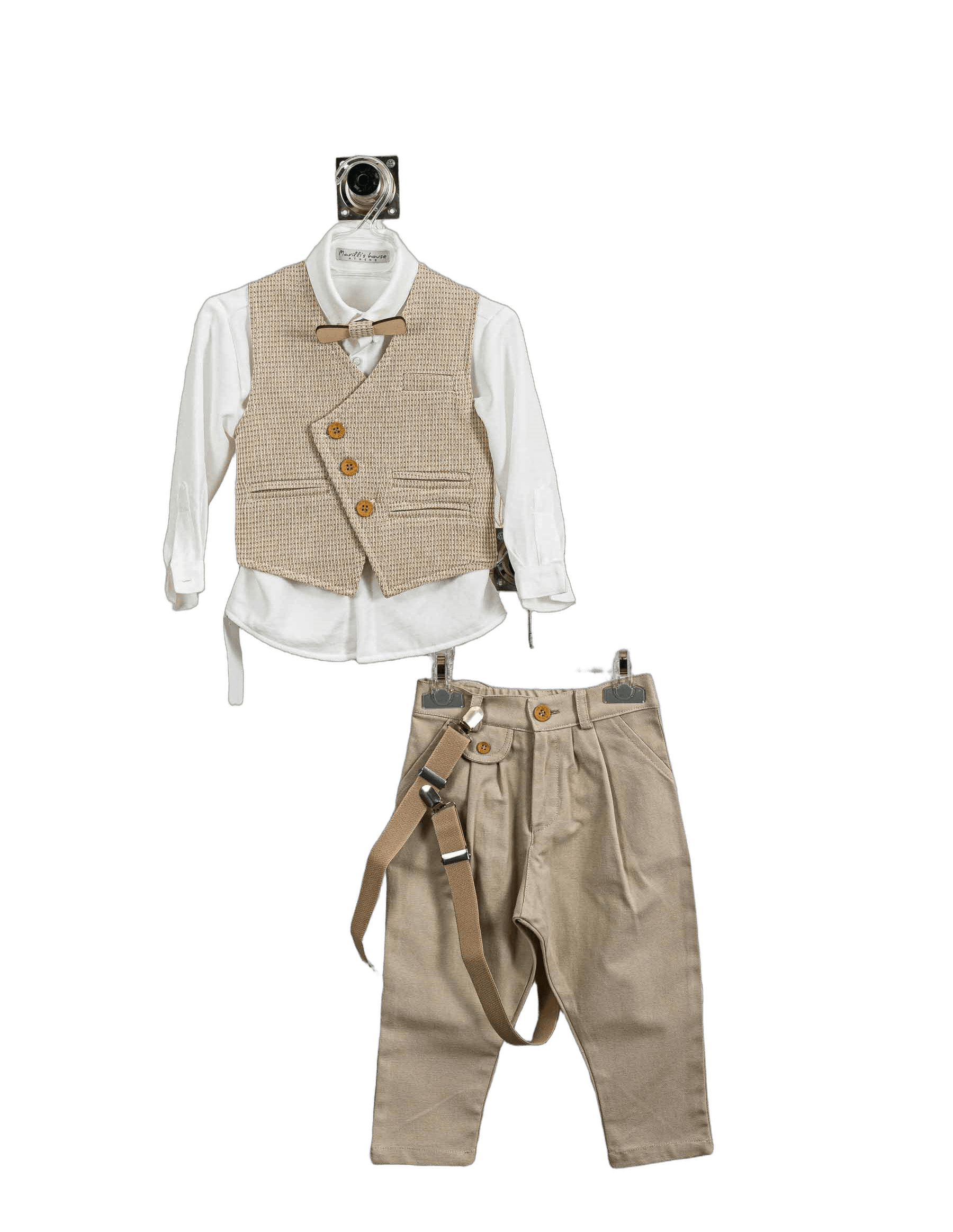 Βαπτιστικό Σετ Αγόρι με Γιλέκο & Παπιγιόν - Λευκό | 262670