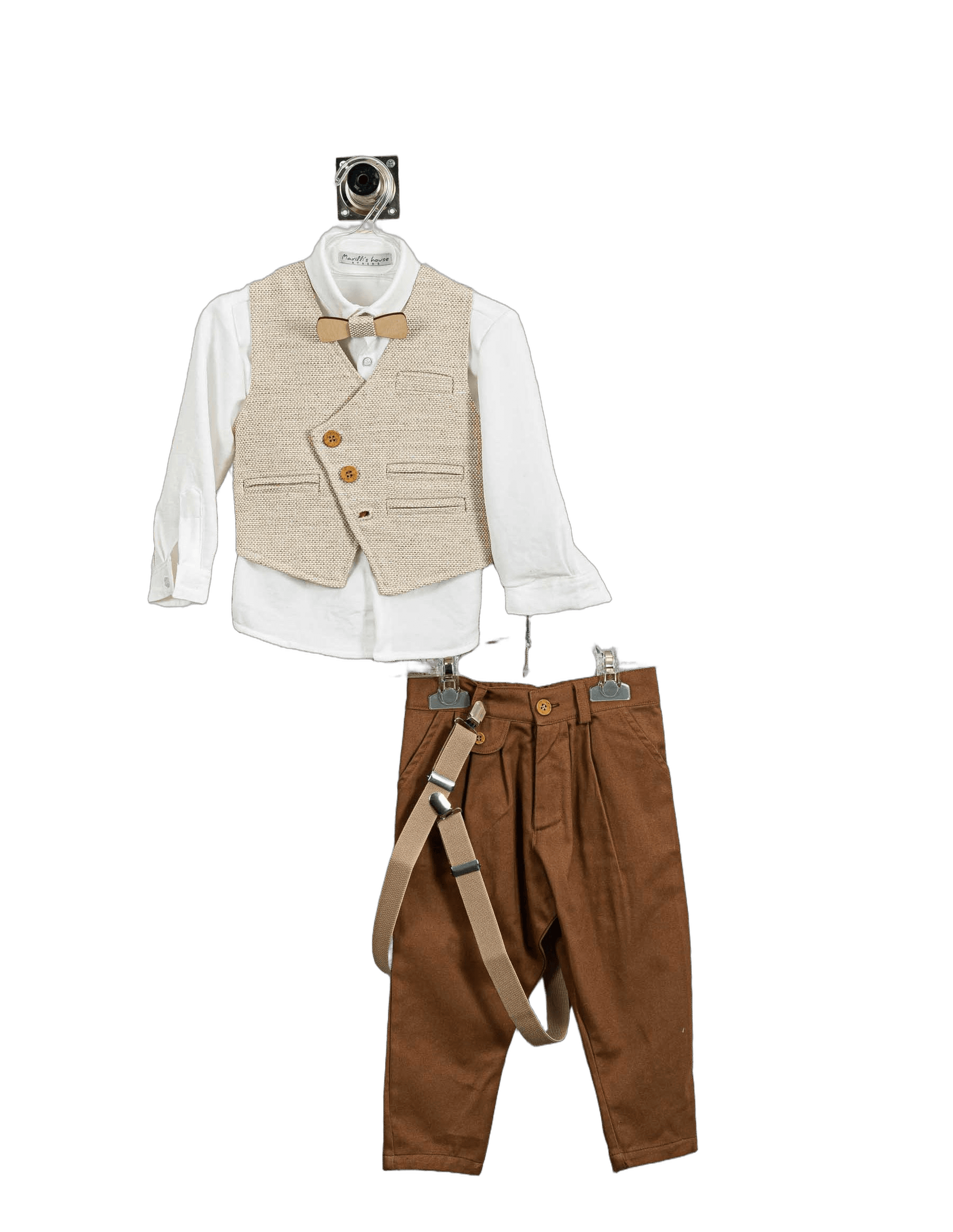 Βαπτιστικό Σετ Αγόρι με Γιλέκο & Παπιγιόν - Λευκό | 262970