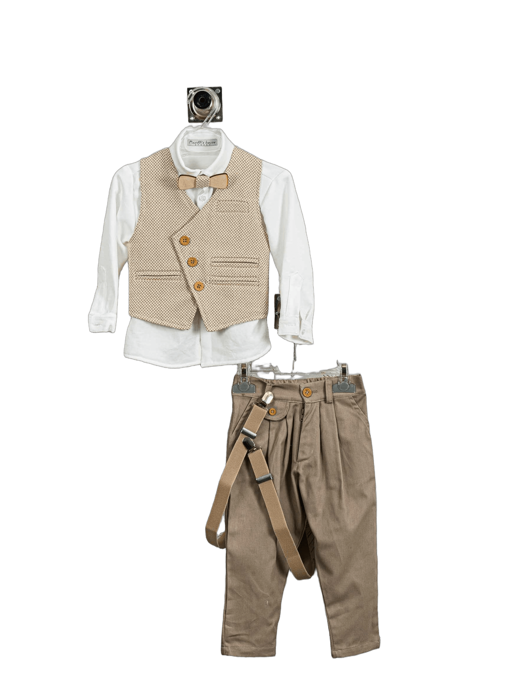 Βαπτιστικό Κοστούμι Αγόρι με Γιλέκο & Παπιγιόν - Λευκό | 263270