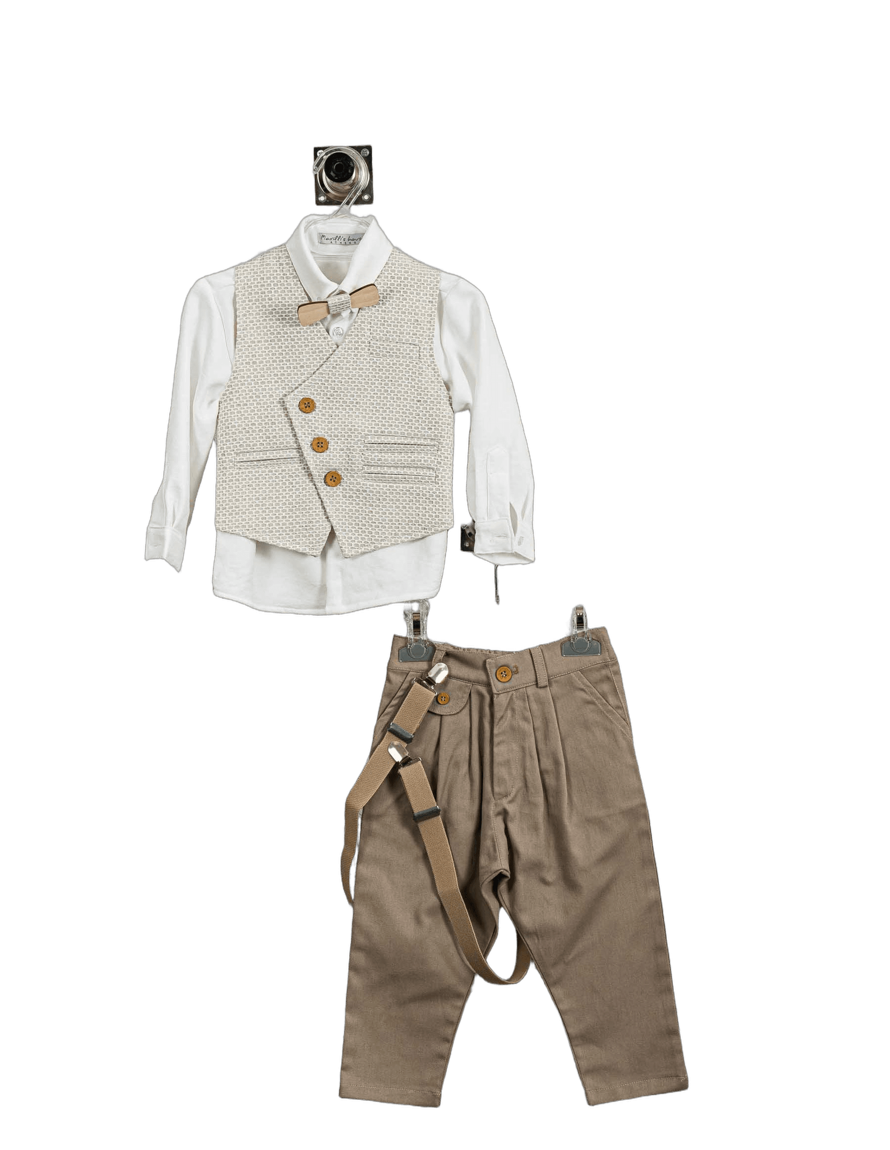 Βαπτιστικό Σετ Αγόρι με Γιλέκο & Παπιγιόν - Λευκό | 263670