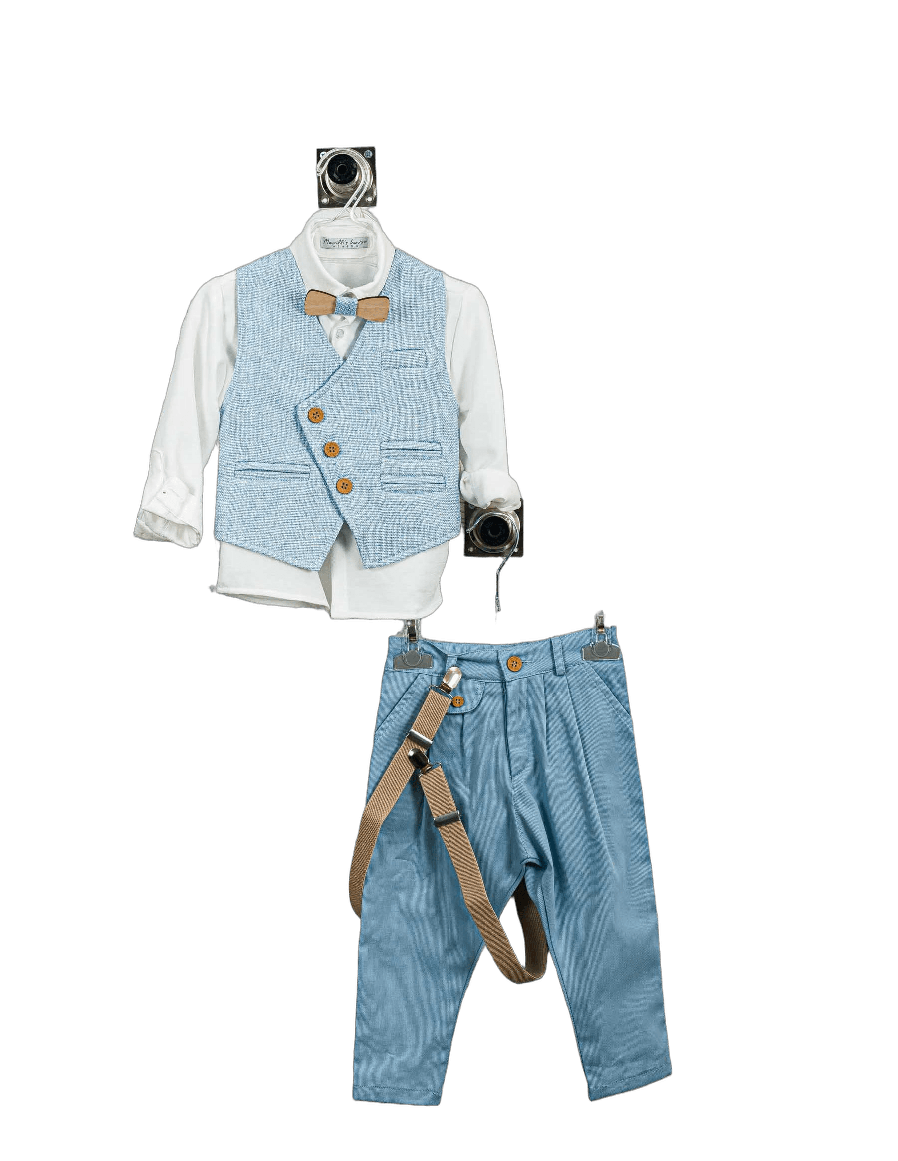 Βαπτιστικό Σετ Αγόρι με Γιλέκο & Παπιγιόν - Λευκό | 263870