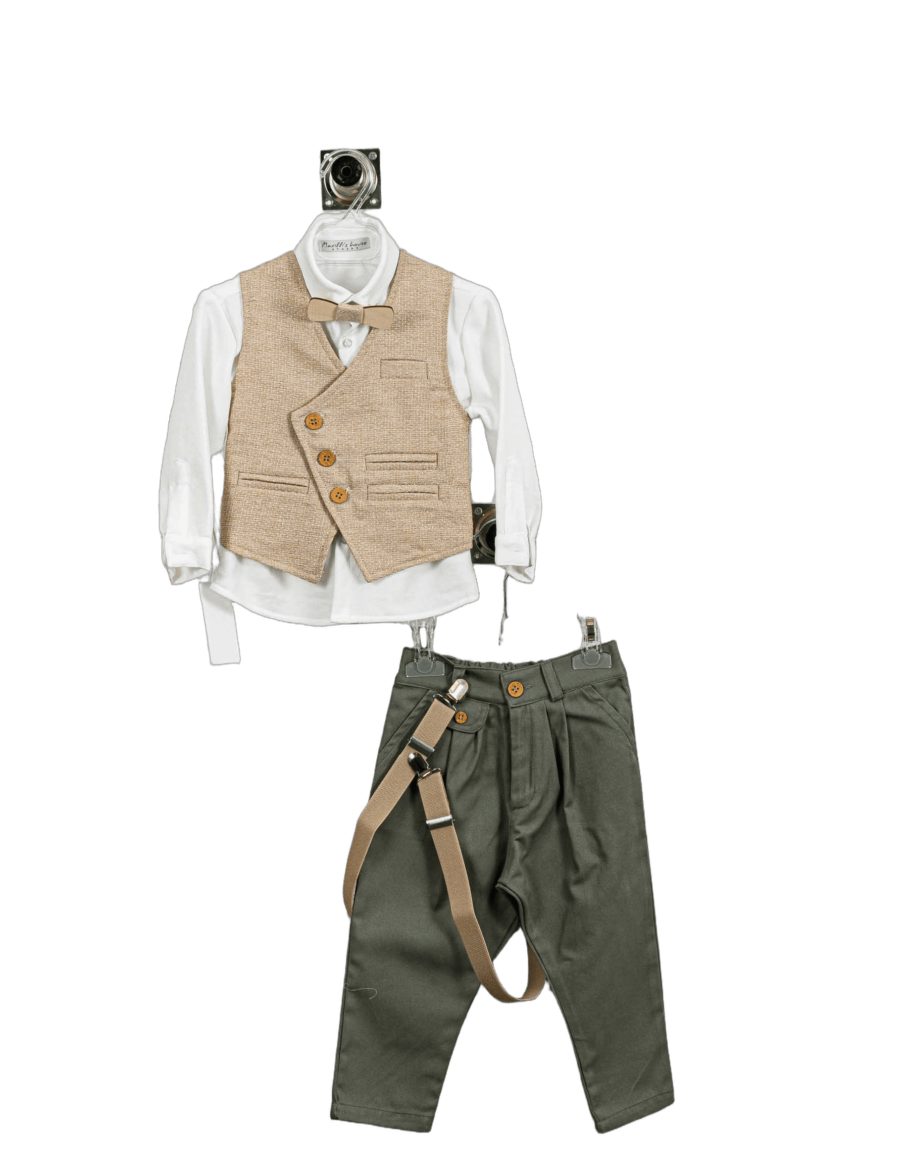 Βαπτιστικό Σετ Αγόρι με Γιλέκο & Παπιγιόν - Λευκό | 263970