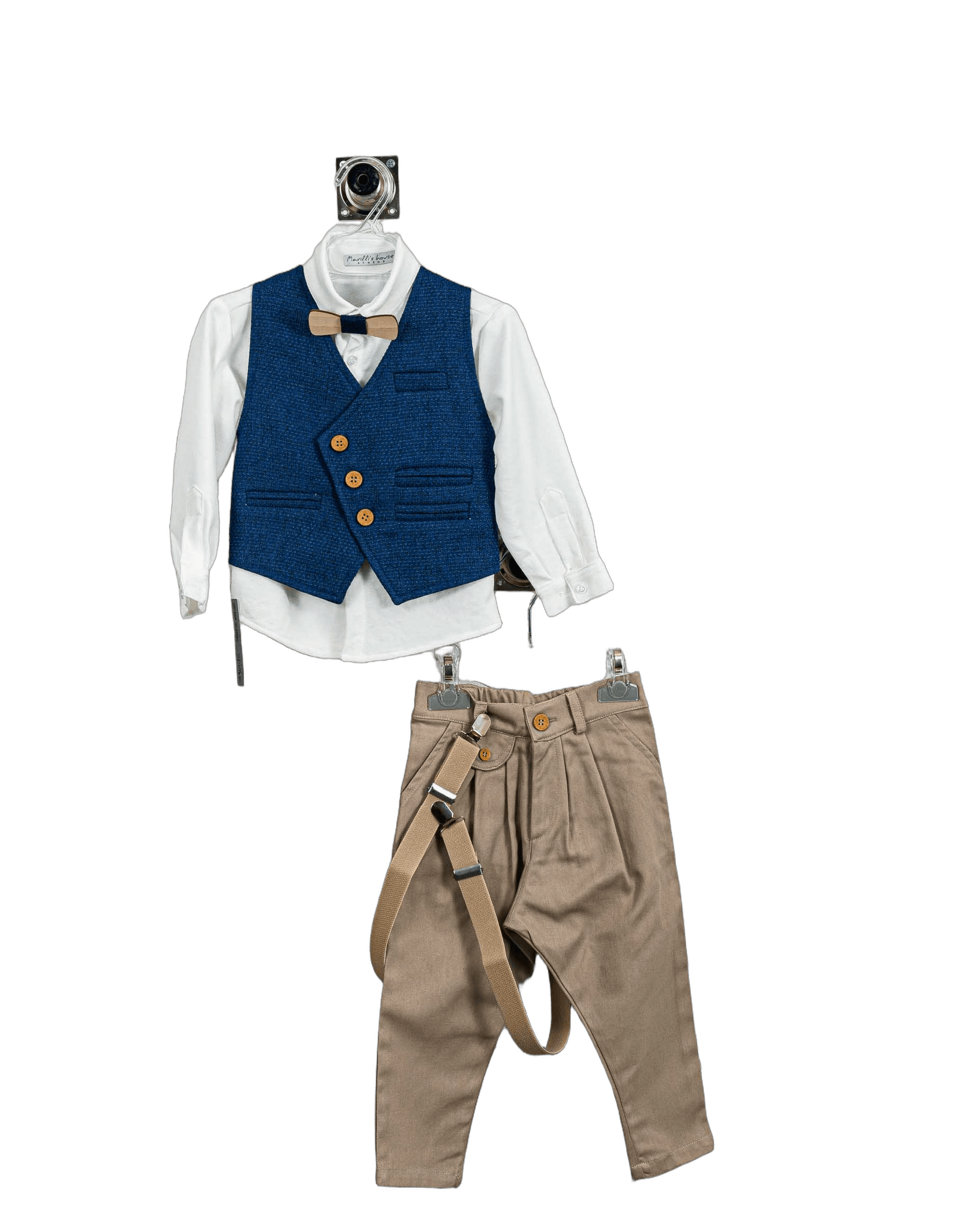 Βαπτιστικό Κοστούμι Αγόρι με Γιλέκο & Παπιγιόν - Λευκό | 264170