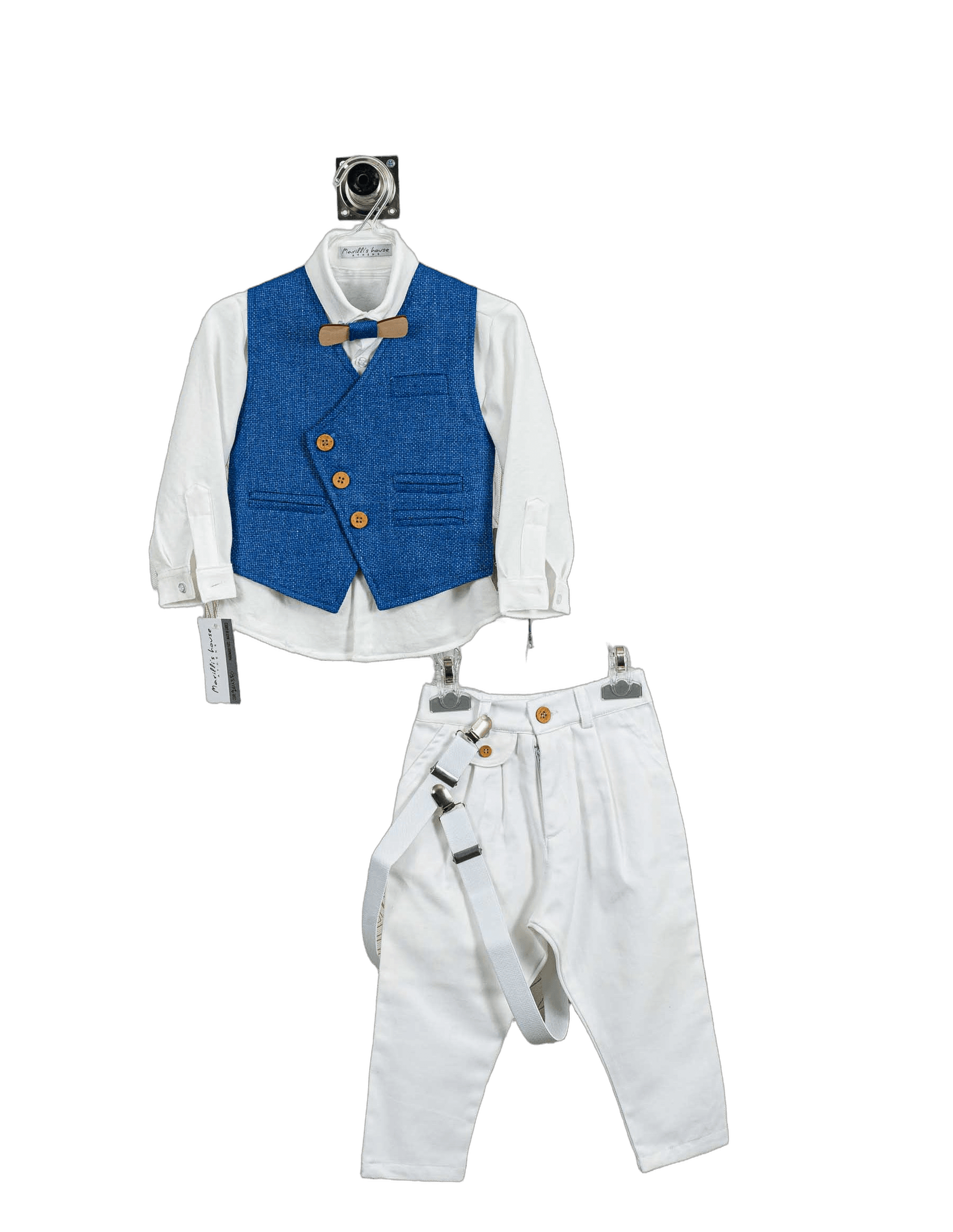 Βαπτιστικό Κοστούμι Αγόρι με Γιλέκο & Παπιγιόν - Λευκό | 264370