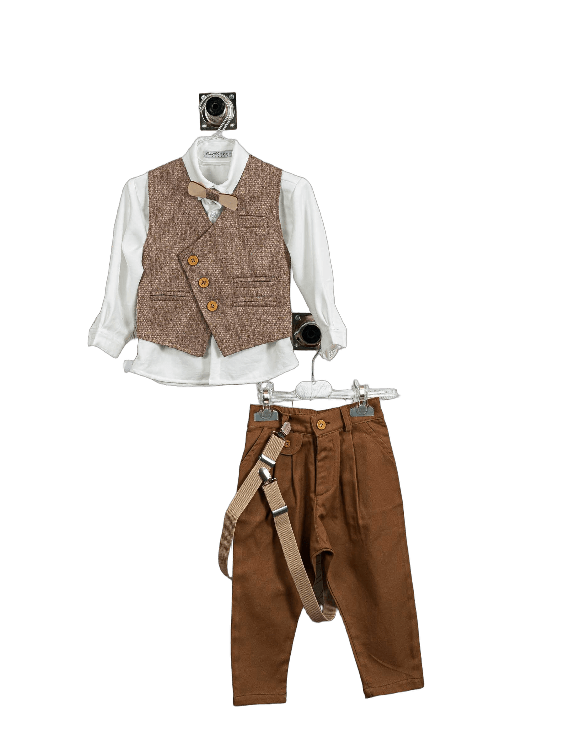 Βαπτιστικό Σετ Αγόρι με Γιλέκο & Παπιγιόν - Λευκό | 264570