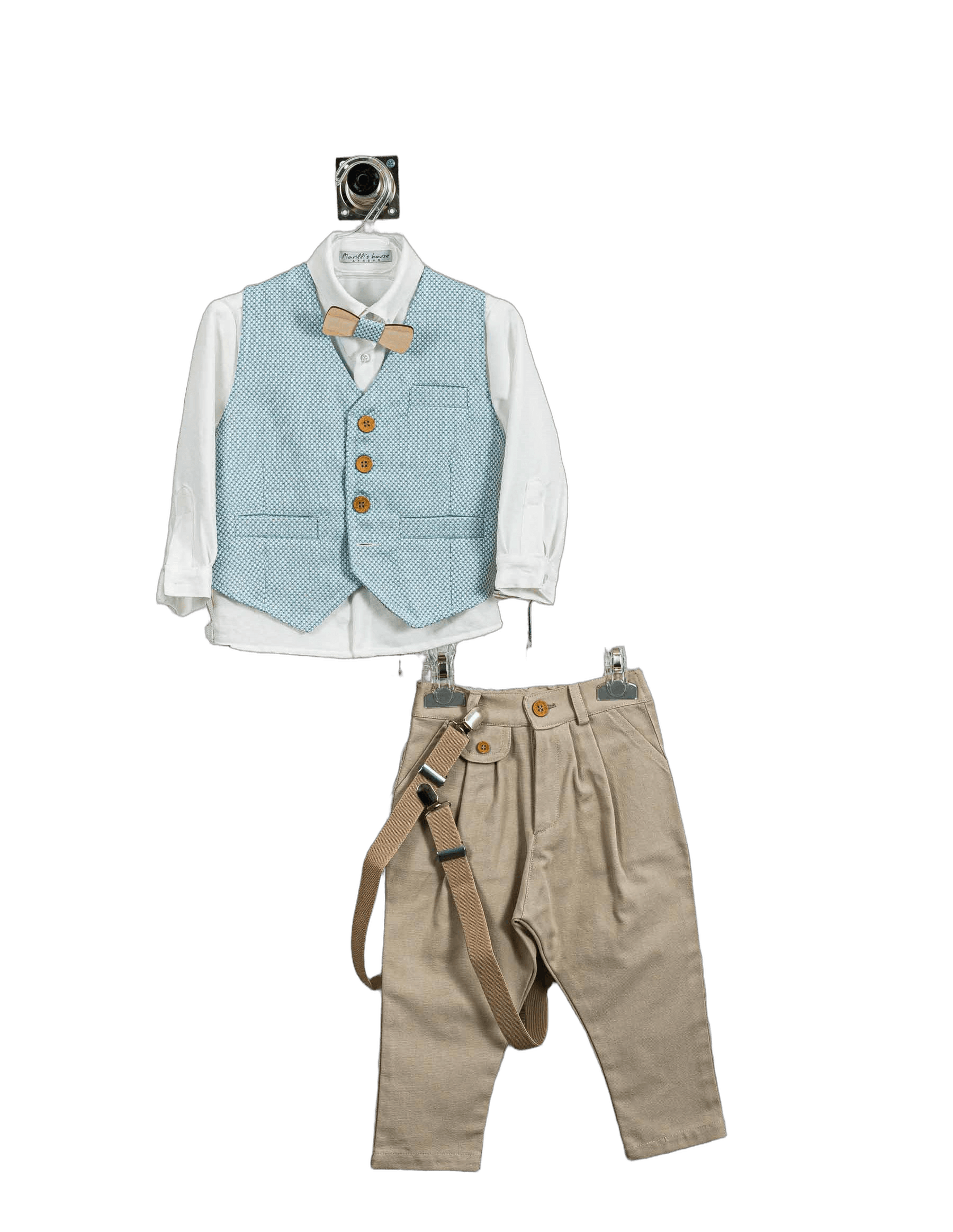 Βαπτιστικό Σετ Αγόρι με Γιλέκο & Παπιγιόν - Λευκό | 264870