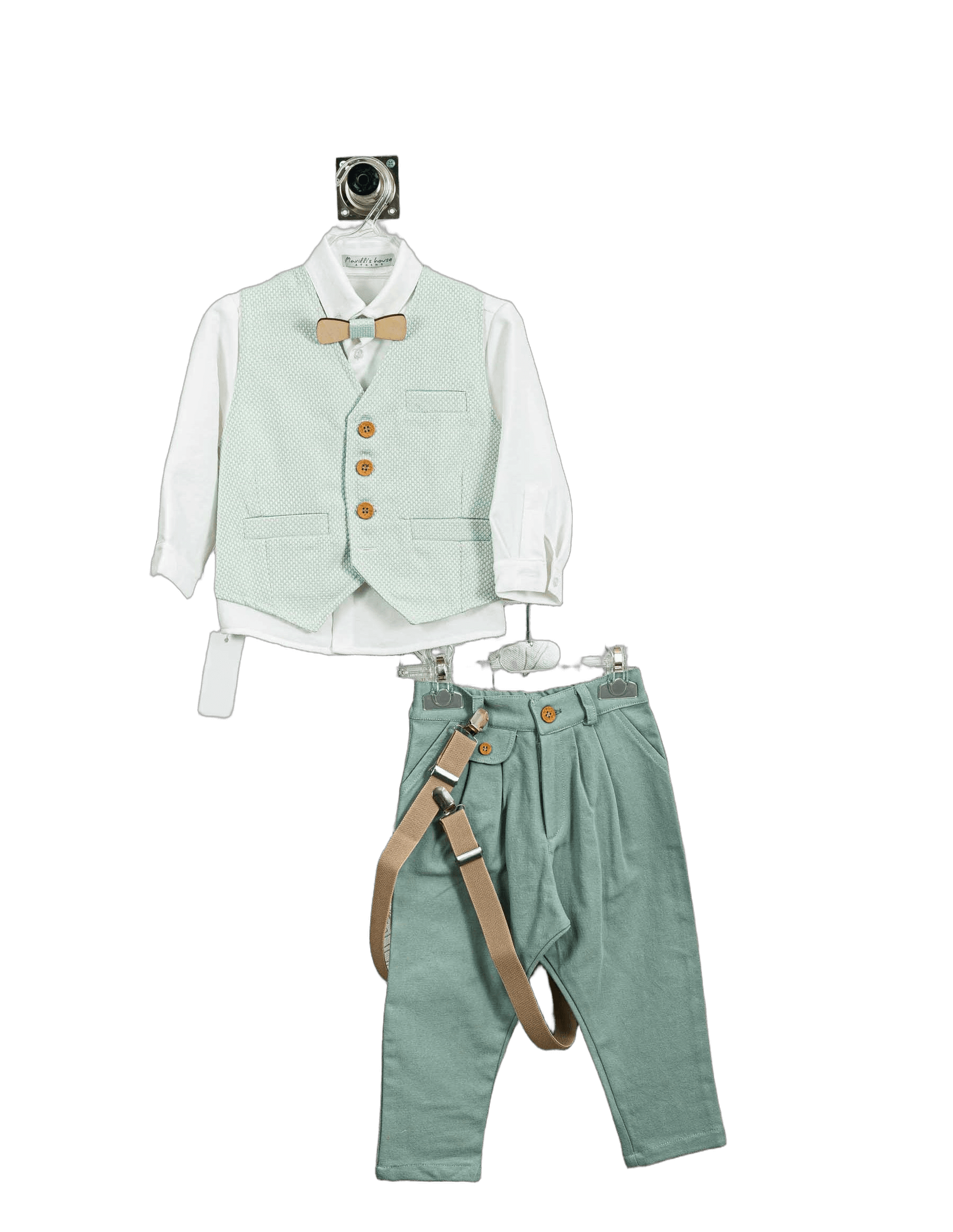 Βαπτιστικό Κοστούμι Αγόρι με Γιλέκο & Παπιγιόν - Λευκό | 265070