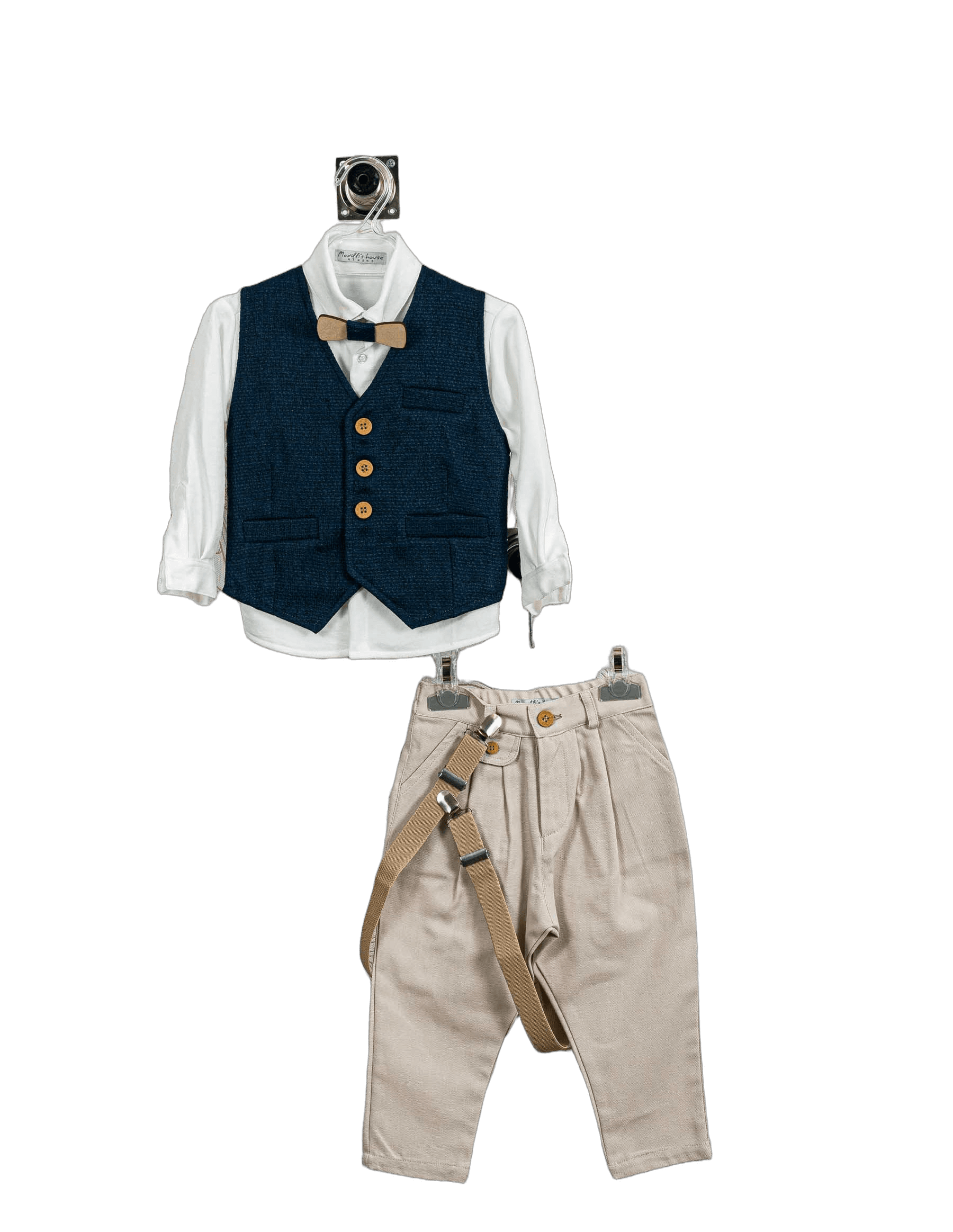 Βαπτιστικό Σετ Αγόρι με Γιλέκο & Παπιγιόν - Λευκό | 265170