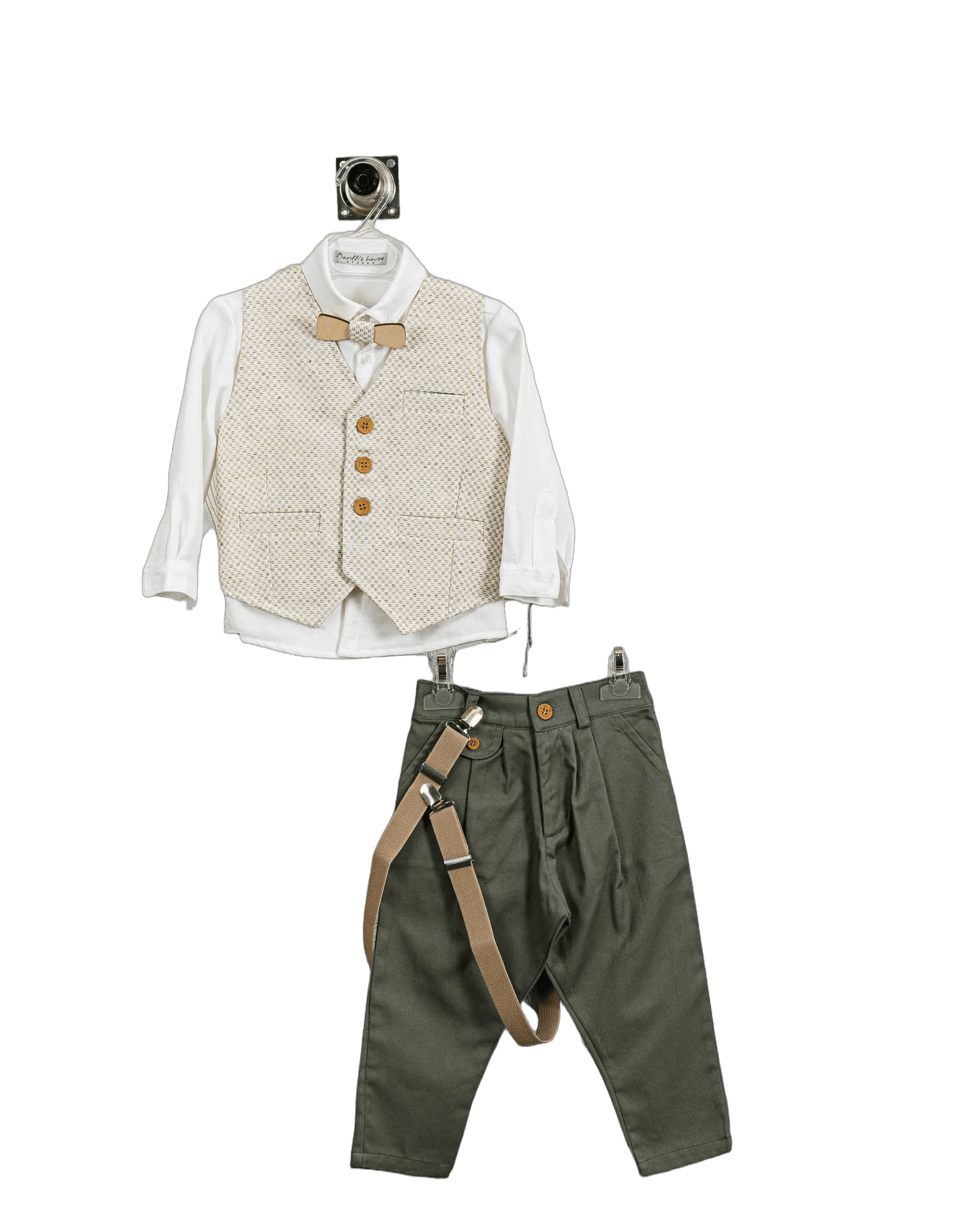 Βαπτιστικό Σετ Αγόρι με Γιλέκο & Παπιγιόν - Λευκό | 265270