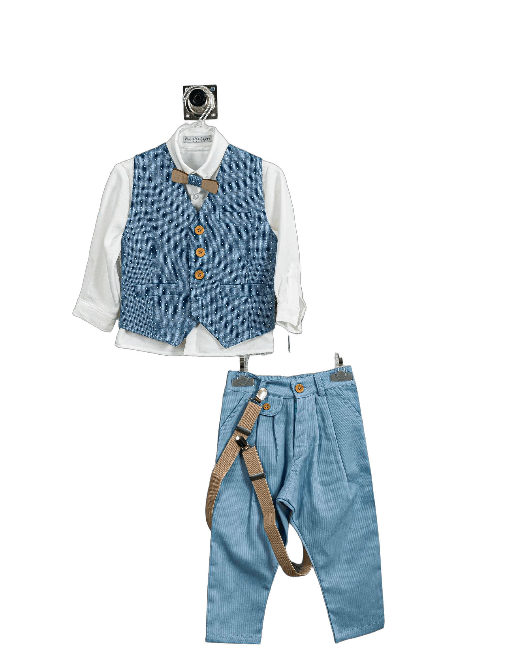 Βαπτιστικό Σετ Αγόρι με Γιλέκο & Παπιγιόν - Λευκό | 265470