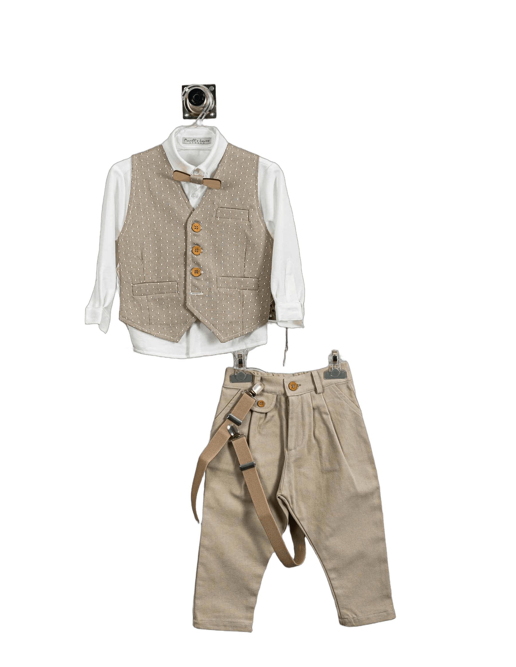 Βαπτιστικό Σετ Αγόρι με Γιλέκο & Παπιγιόν - Λευκό | 265570