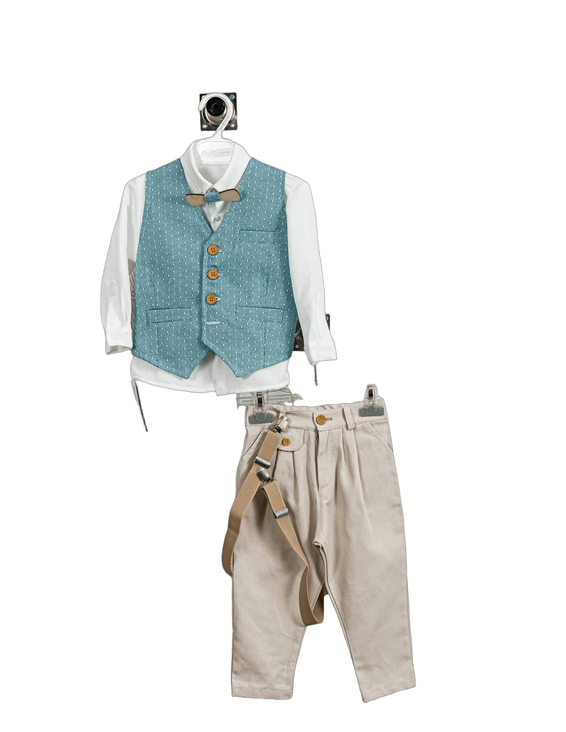 Βαπτιστικό Κοστούμι Αγόρι με Γιλέκο & Παπιγιόν - Λευκό | 265670