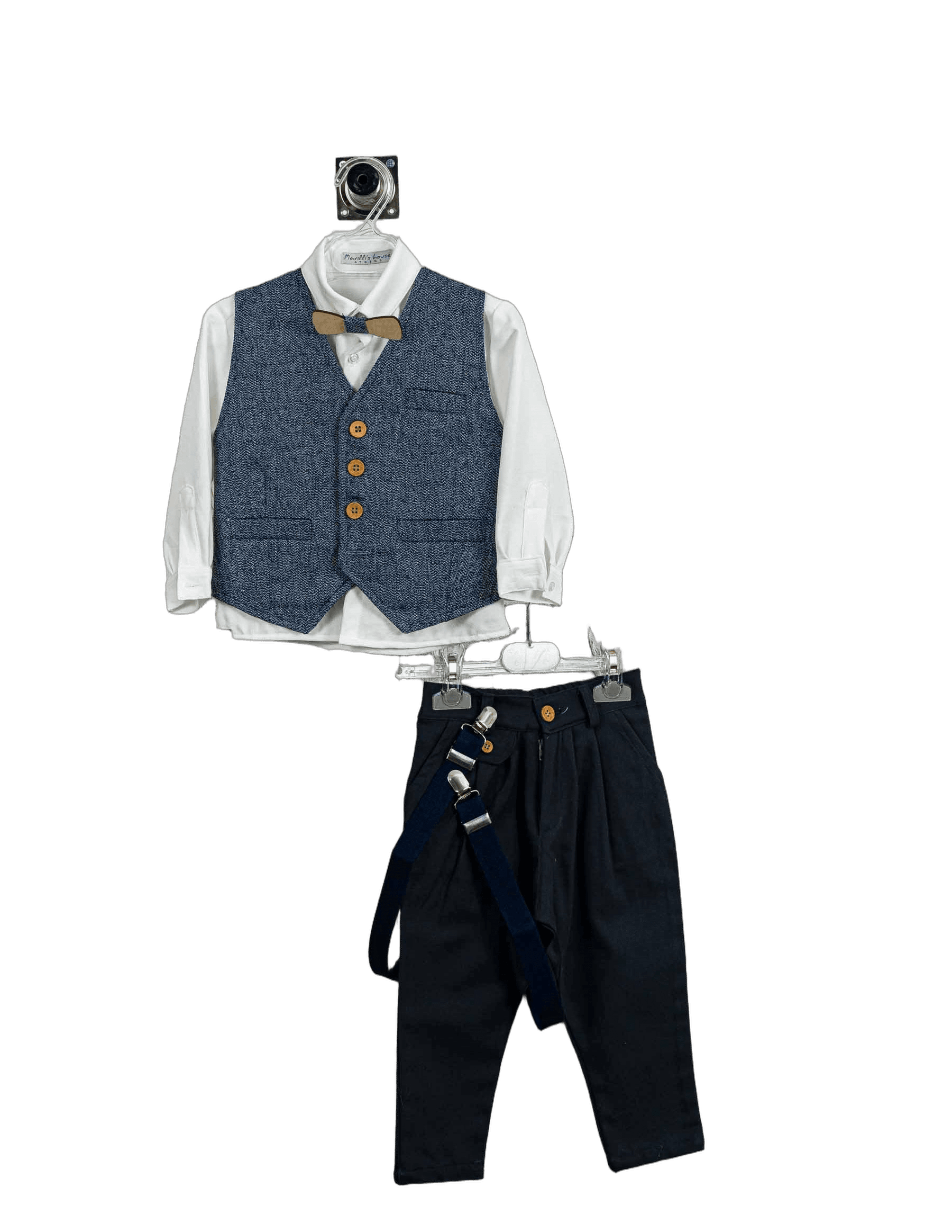 Βαπτιστικό Κοστούμι Αγόρι με Γιλέκο & Παπιγιόν - Λευκό | 266170