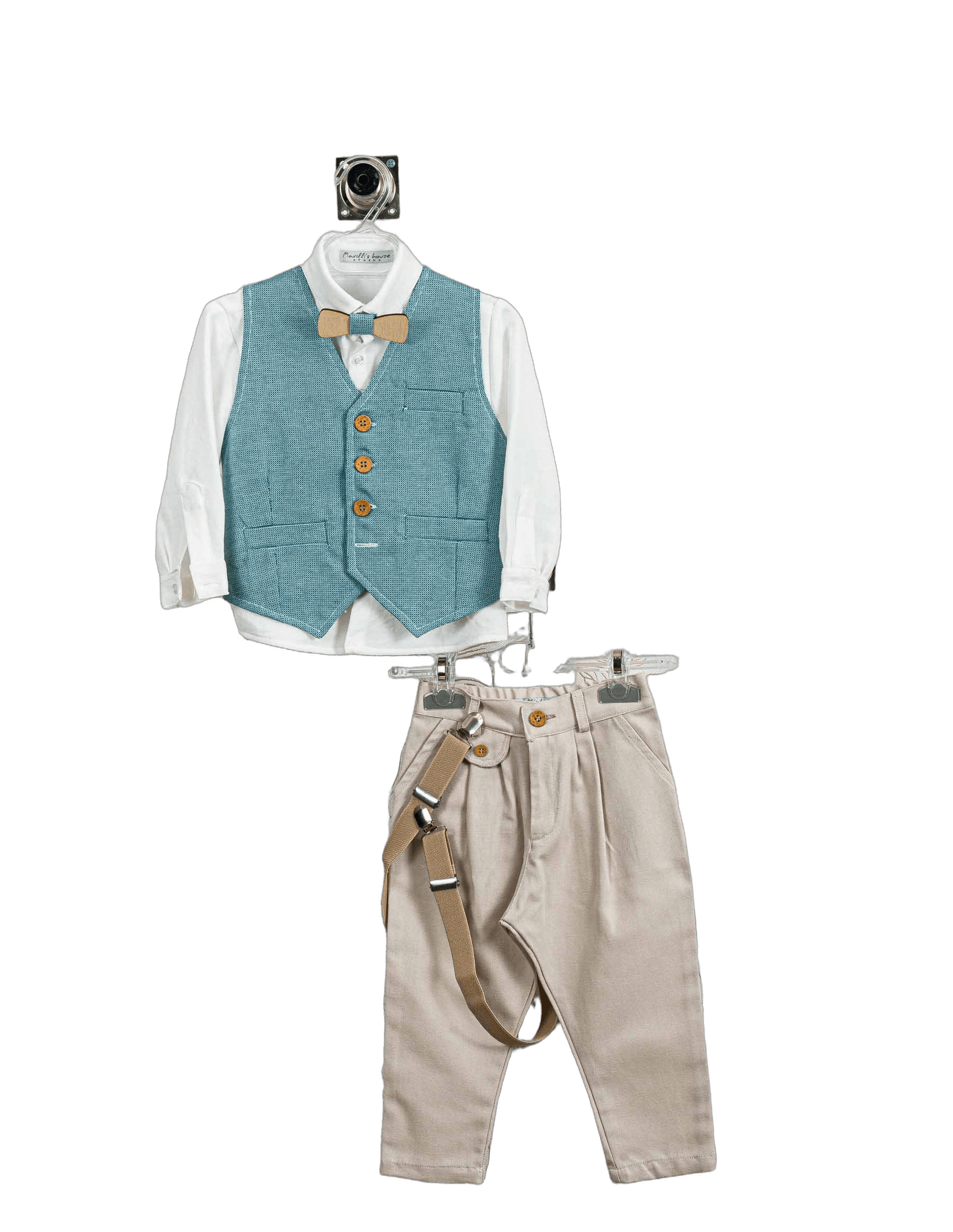 Βαπτιστικό Κοστούμι Αγόρι με Γιλέκο & Παπιγιόν - Λευκό | 266270