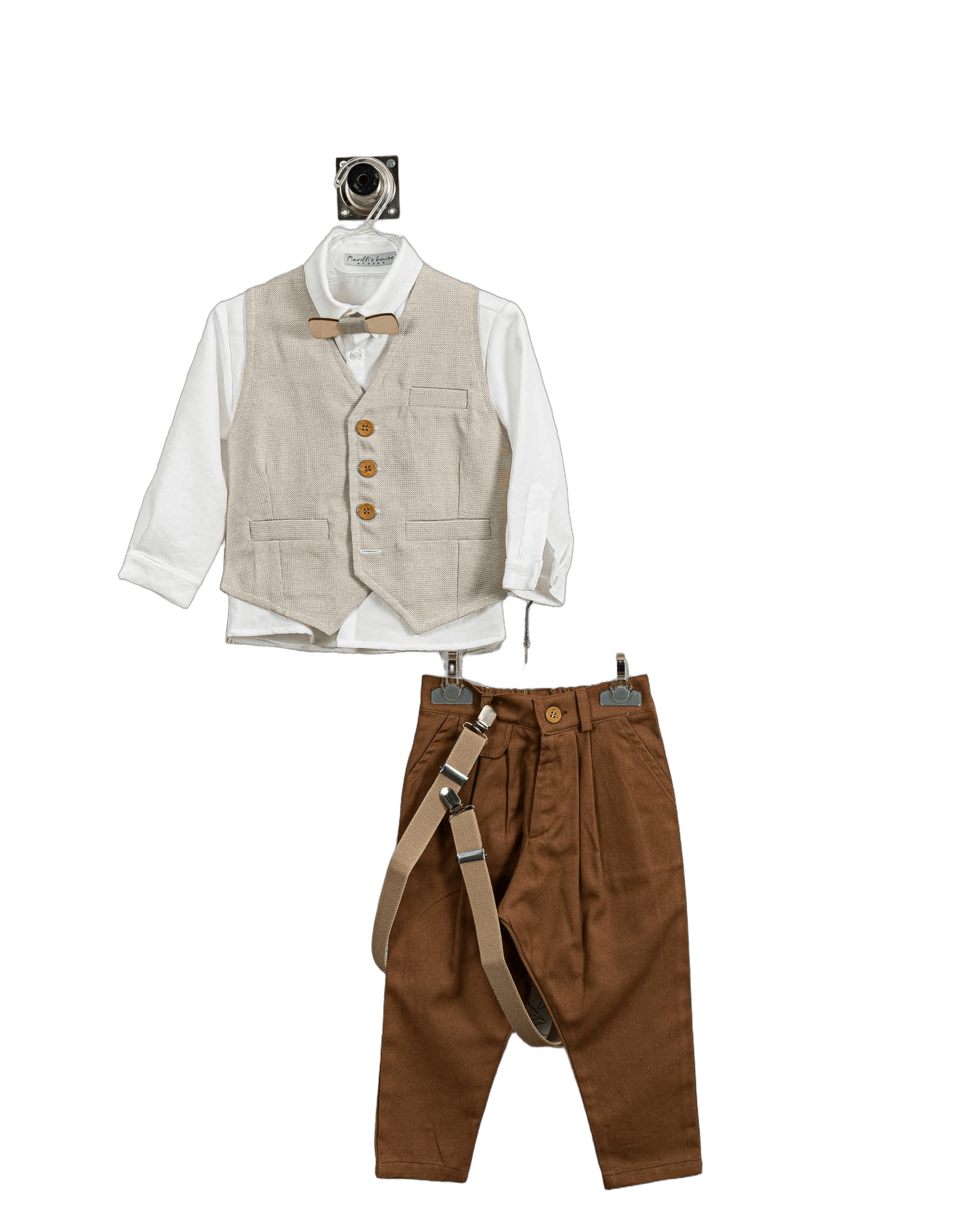 Βαπτιστικό Σετ Αγόρι με Γιλέκο & Παπιγιόν - Λευκό | 266370