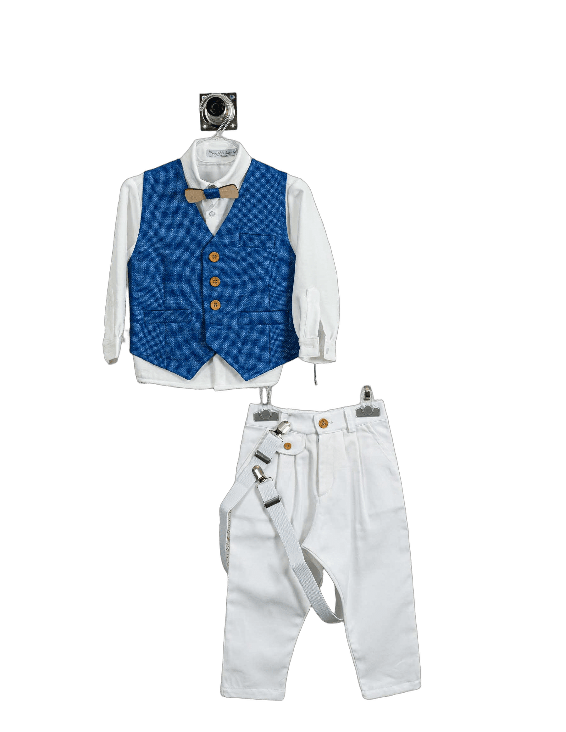 Βαπτιστικό Σετ Αγόρι με Γιλέκο & Παπιγιόν - Λευκό | 266970