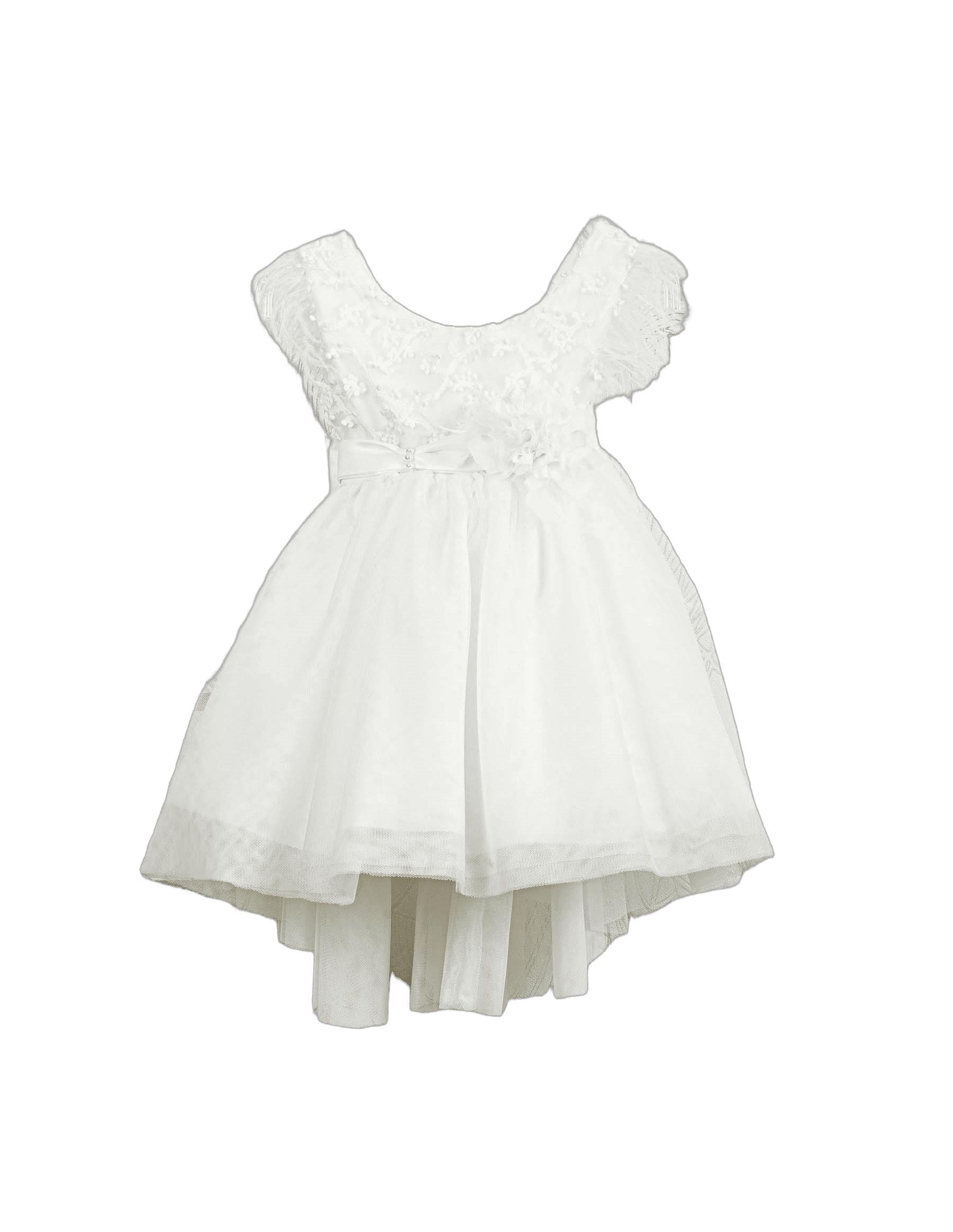 Βαπτιστικό Φόρεμα High-Low Ασύμμετρο - Λευκό Ρομαντικό