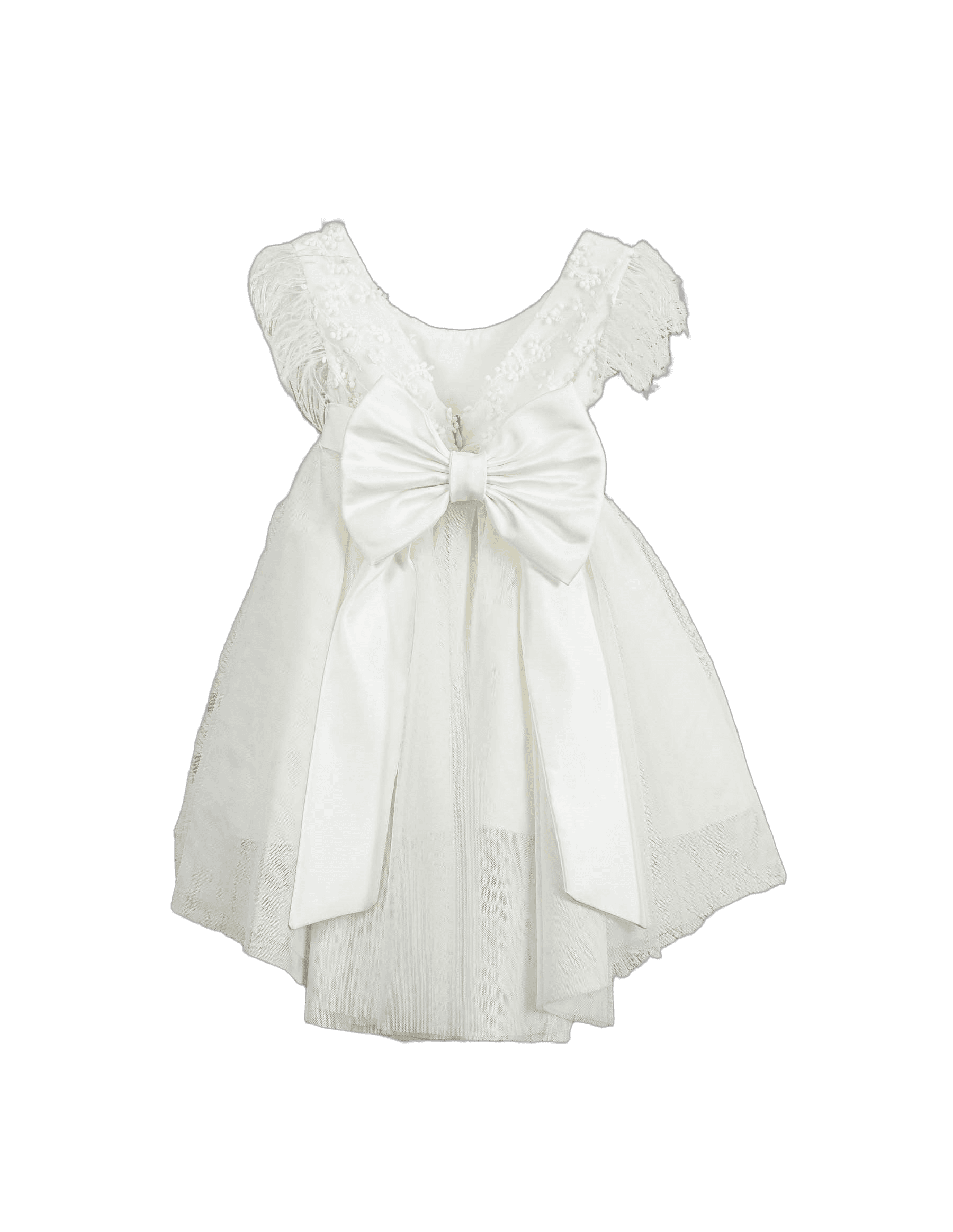 Βαπτιστικό Φόρεμα High-Low Ασύμμετρο - Λευκό Ρομαντικό - 2