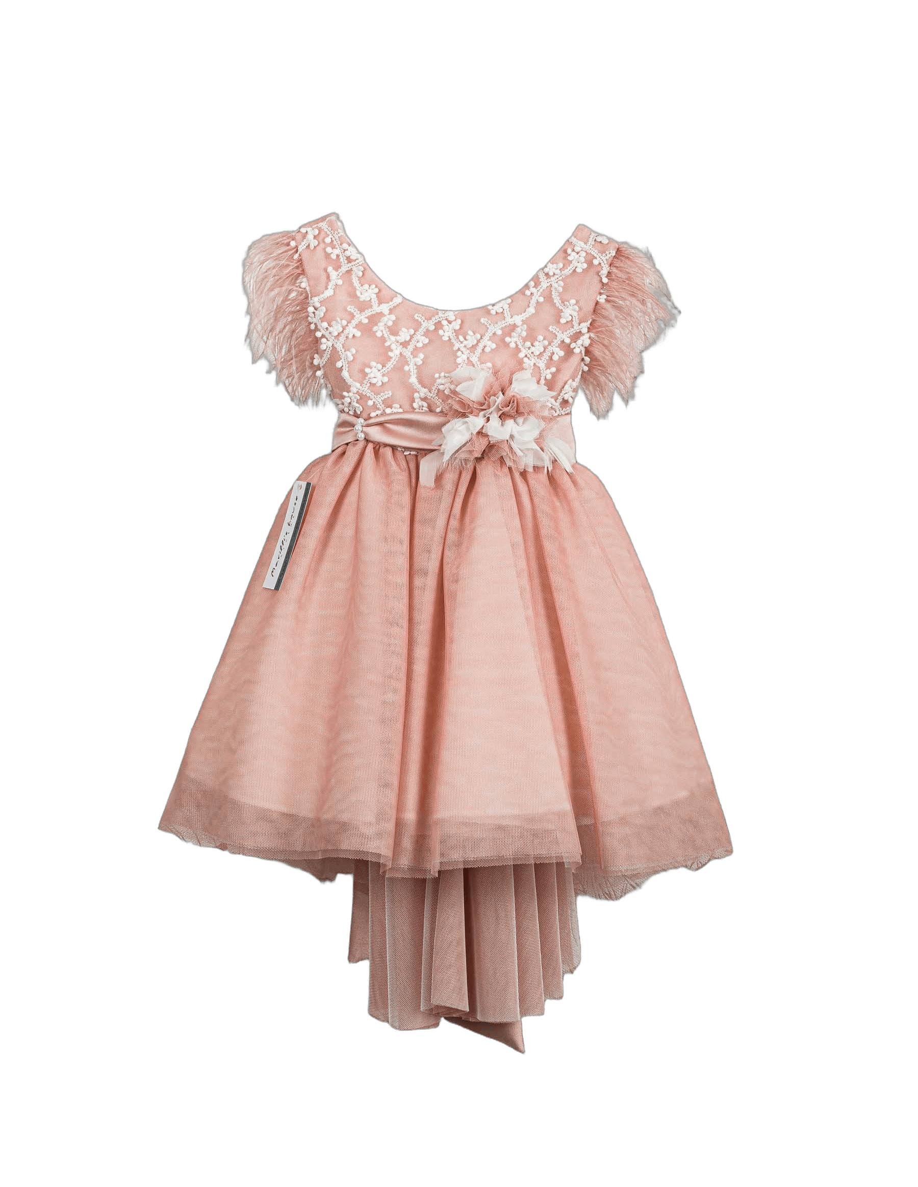 Βαπτιστικό Φόρεμα Πούπουλα High-Low - Ροζ | 2610550