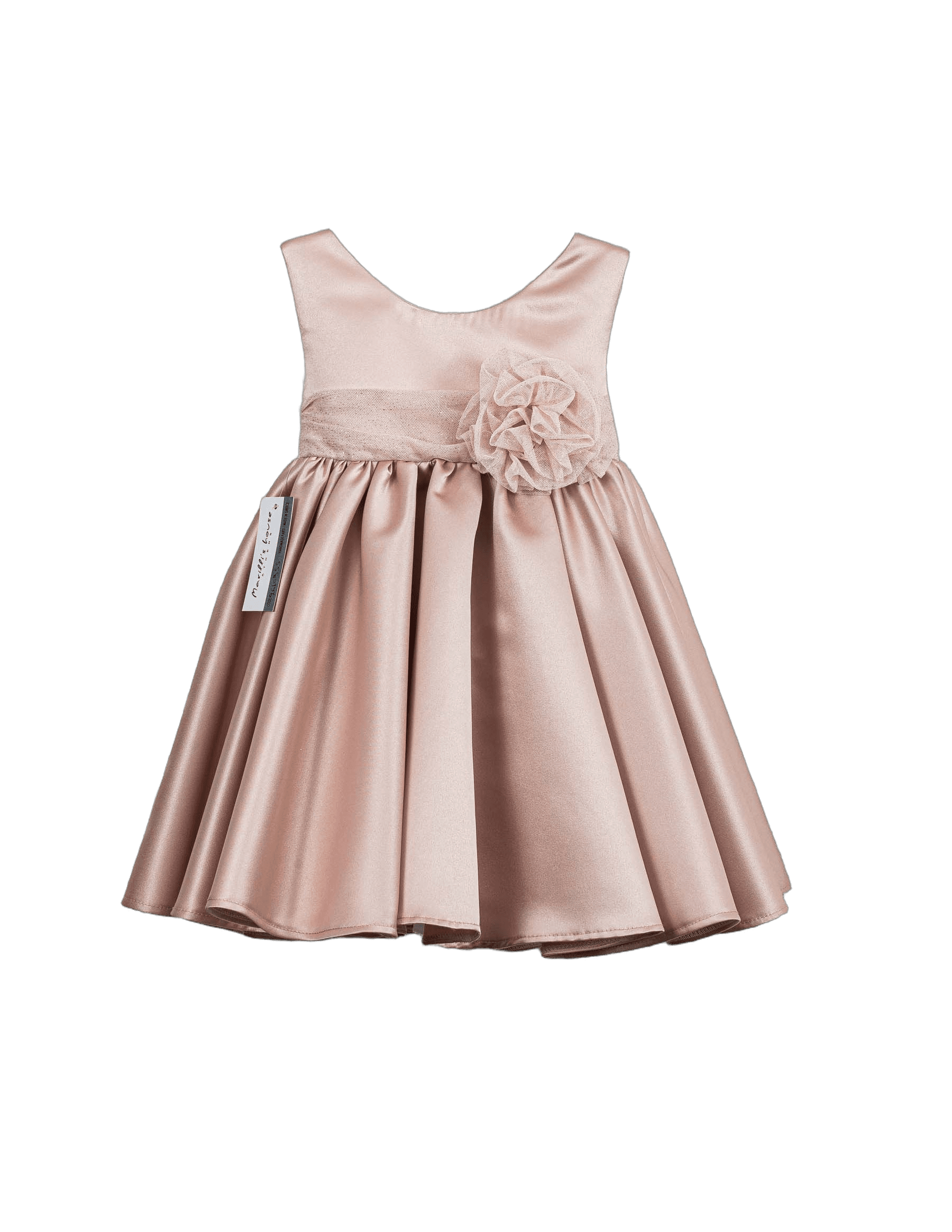 Βαπτιστικό Φόρεμα V-Neck Τούλι - Ροζ