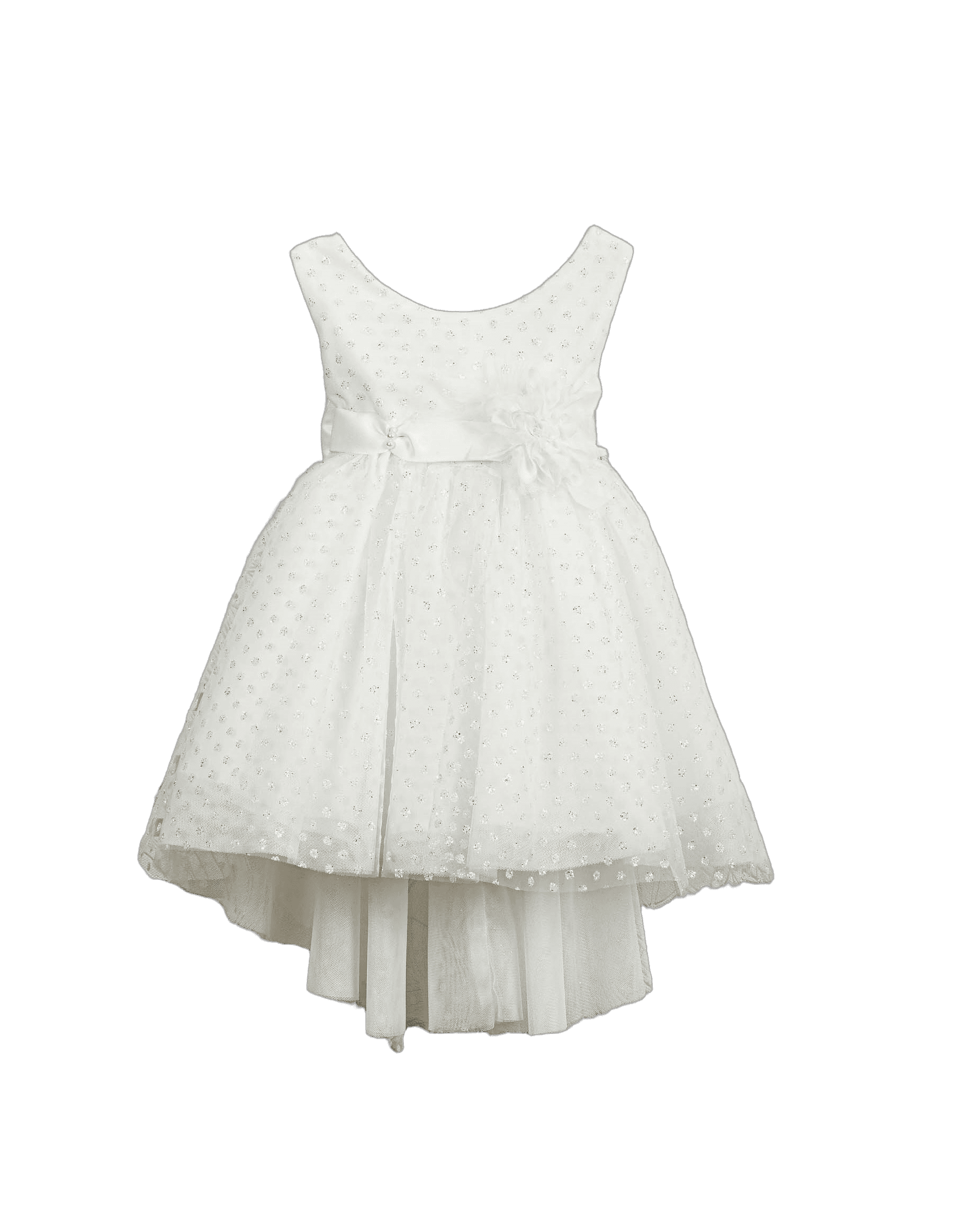 Βαπτιστικό Φόρεμα Πουά Ανάγλυφο - Λευκό