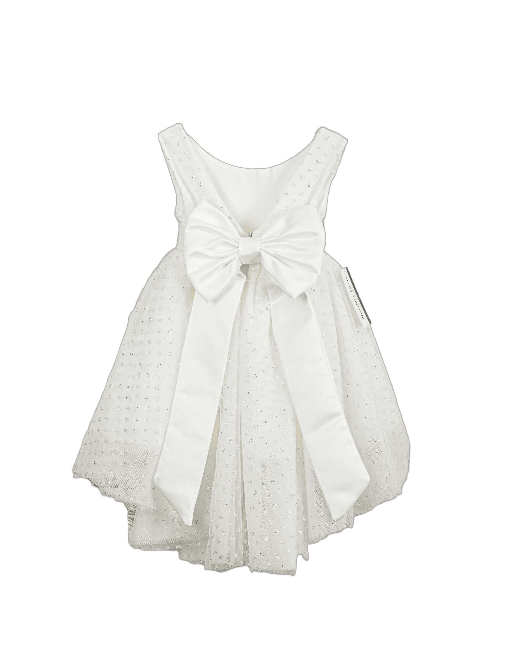 Βαπτιστικό Φόρεμα Πουά Ανάγλυφο - Λευκό - 2