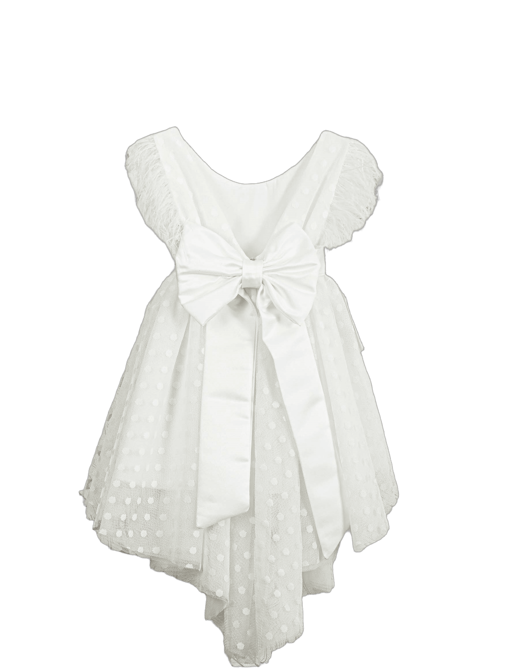 Βαπτιστικό Φόρεμα Πούπουλα Ανάγλυφο - Λευκό - 2