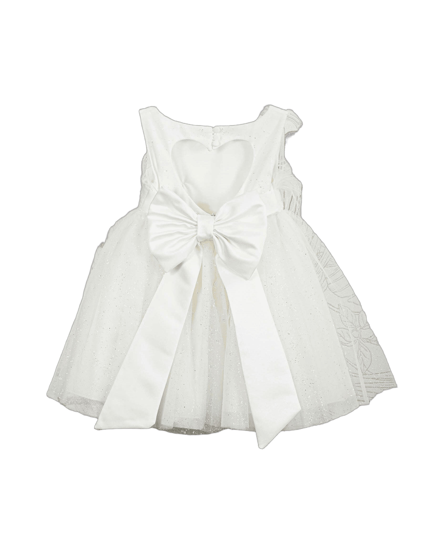 Βαπτιστικό Φόρεμα Glitter Ασύμμετρο - Λευκό - 2