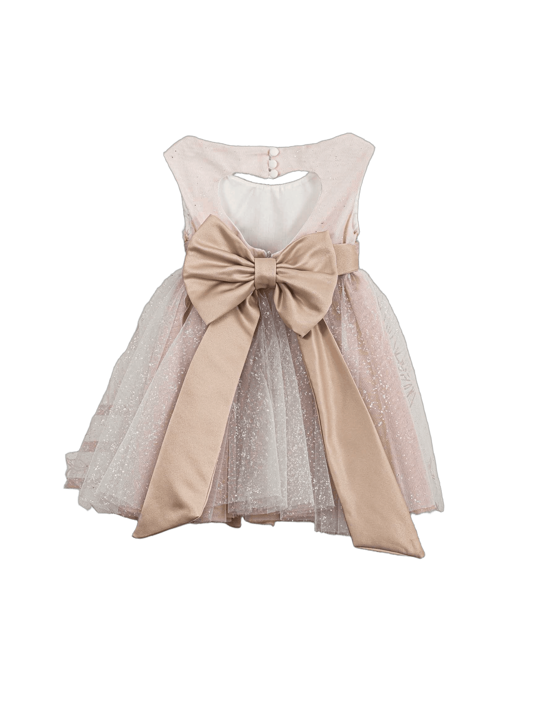 Βαπτιστικό Φόρεμα Πούπουλα Glitter - Ροζ Εντυπωσιακό - 2