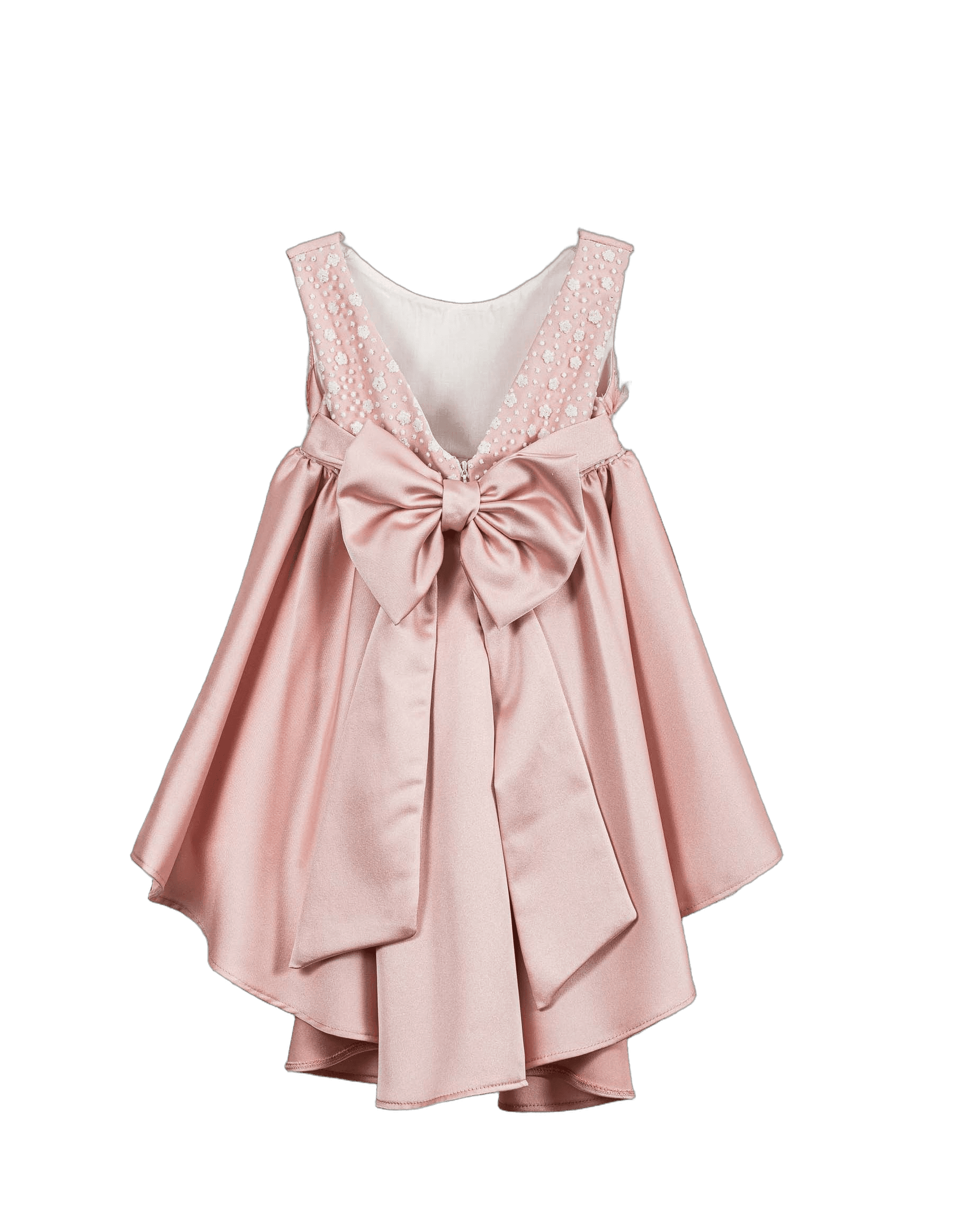 Βαπτιστικό Φόρεμα Πούπουλα Ασύμμετρο - Ροζ - 2