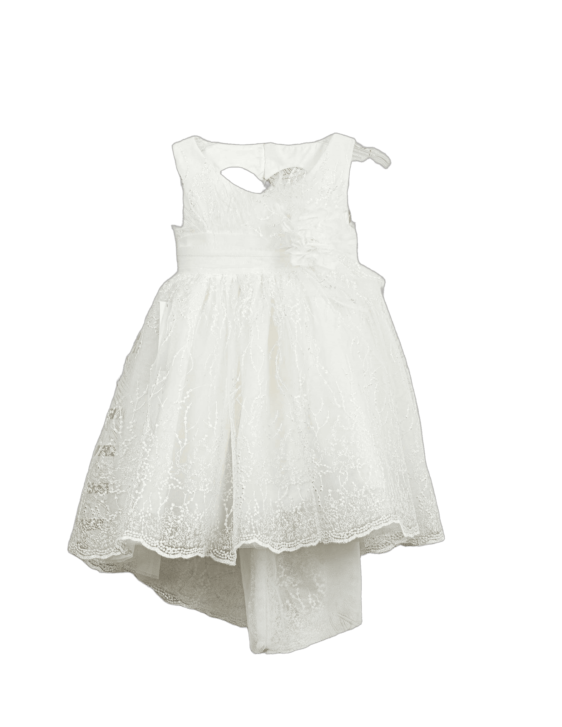 Βαπτιστικό Φόρεμα High-Low Scalloped - Λευκό