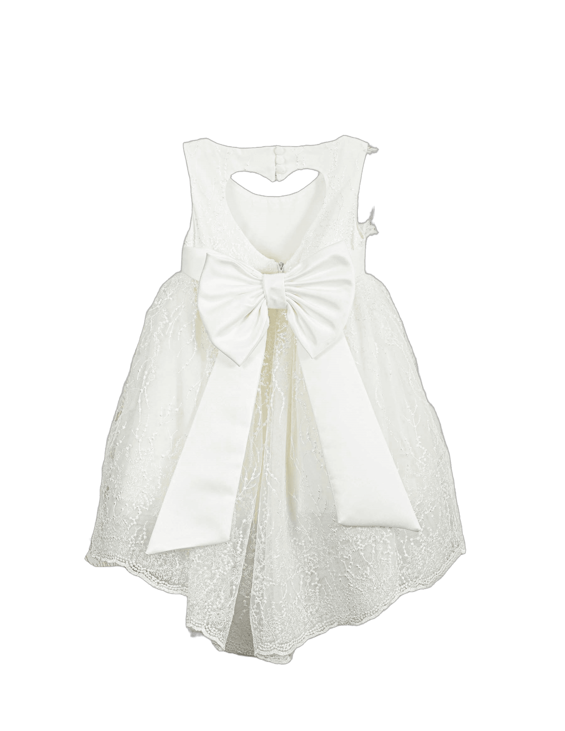 Βαπτιστικό Φόρεμα High-Low Scalloped - Λευκό - 2