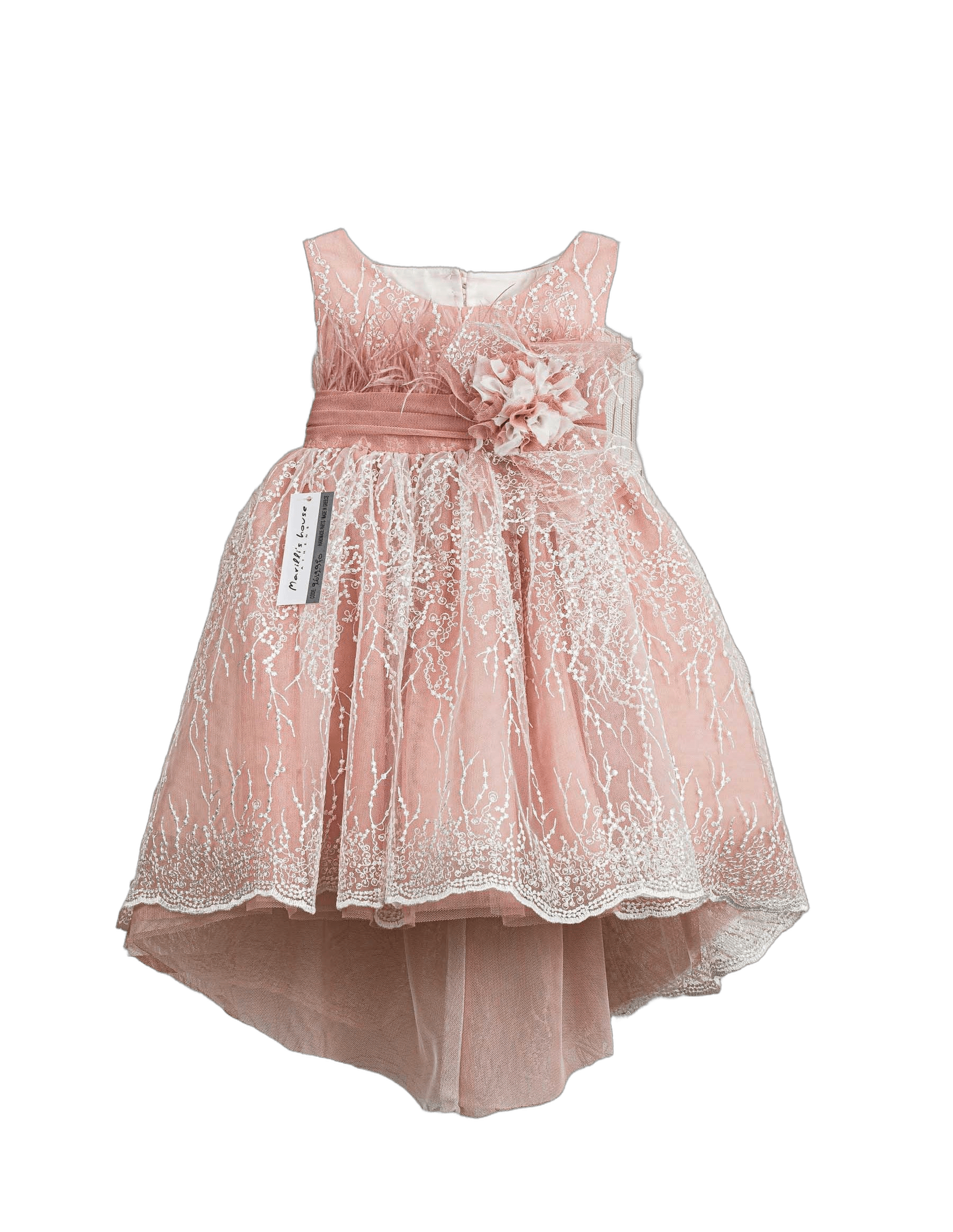 Βαπτιστικό Φόρεμα Πούπουλα Glitter - Ροζ Λαμπερό