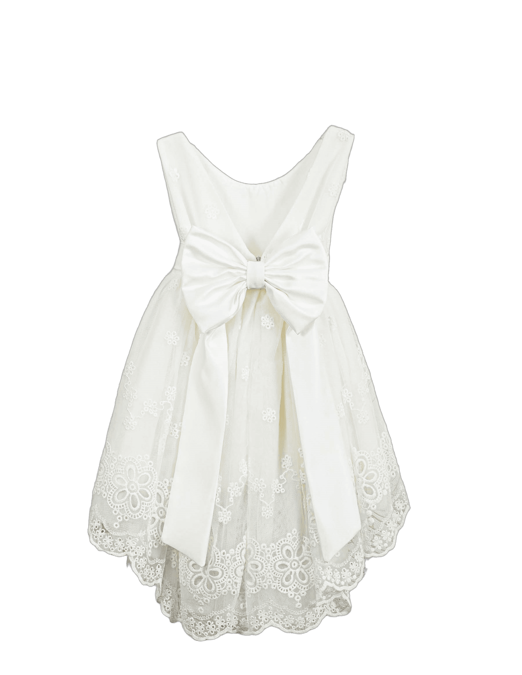 Βαπτιστικό Φόρεμα Ασύμμετρο Scalloped - Λευκό - 2