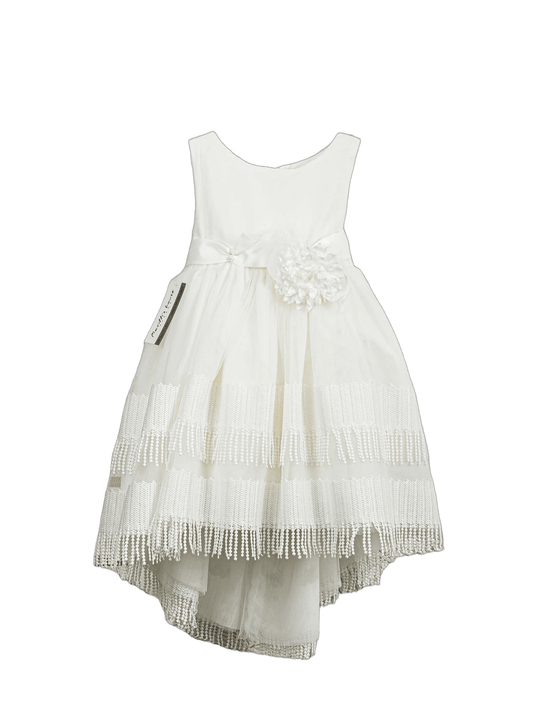 Βαπτιστικό Φόρεμα Κρόσσια High-Low - Λευκό