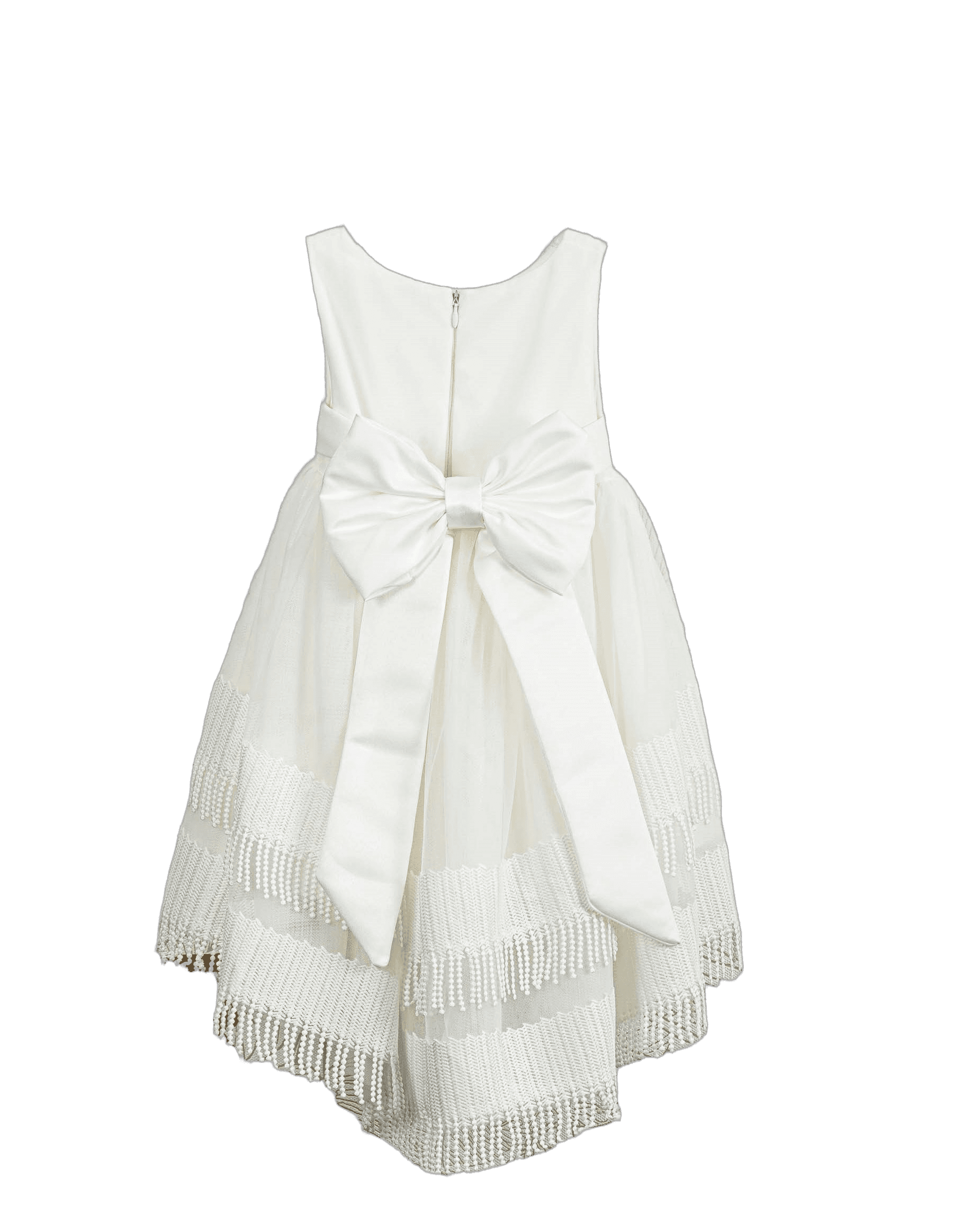 Βαπτιστικό Φόρεμα Κρόσσια High-Low - Λευκό - 2