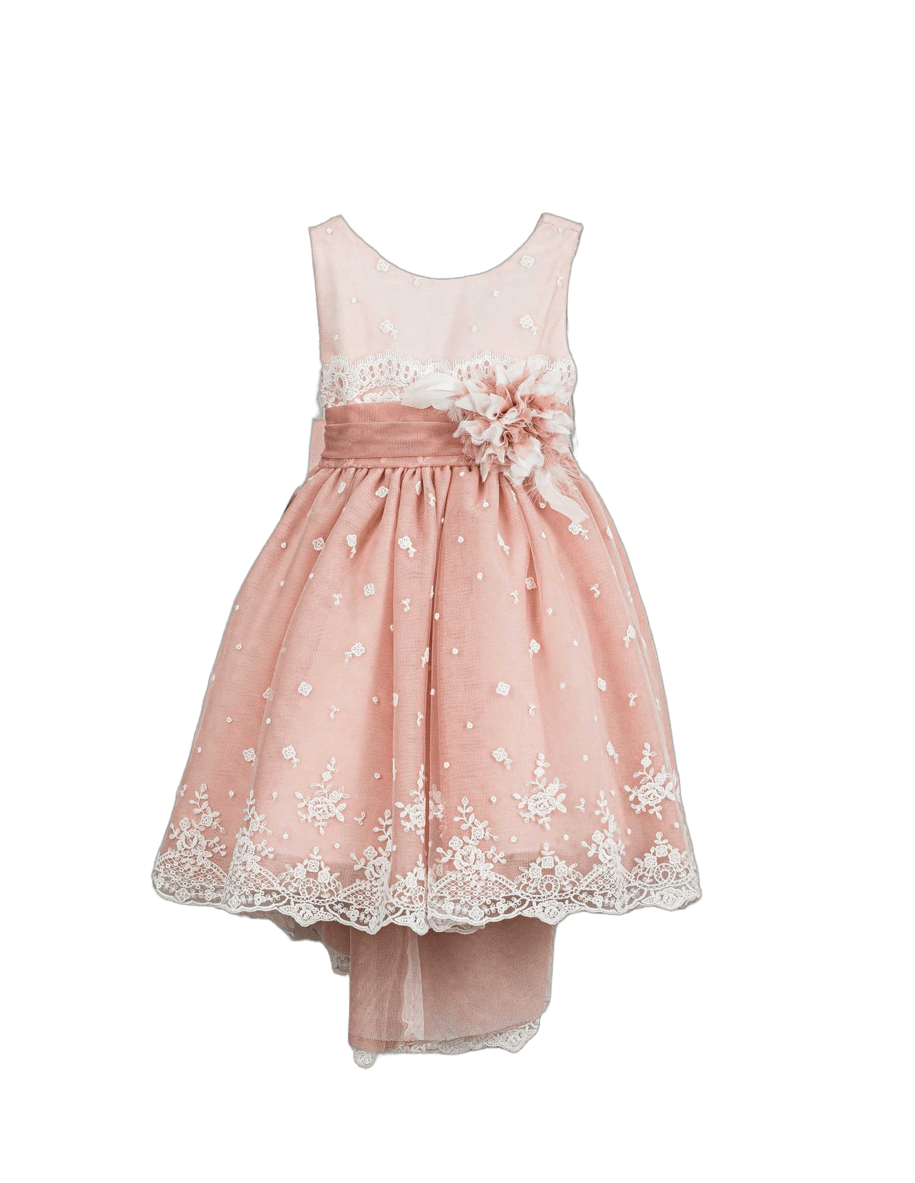 Βαπτιστικό Φόρεμα Πούπουλα High-Low - Λευκό